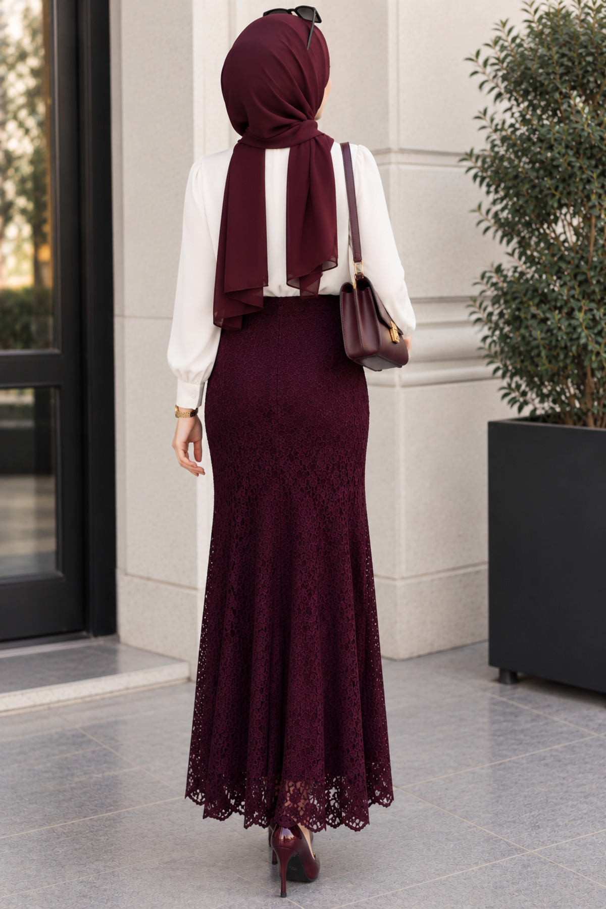 Emina Stil KADIN DANTELLİ BELİ LASTİKLİ ESNEK RİKLALİ TÜL ETEK ŞIK RAHAT 282635552 görsel 3