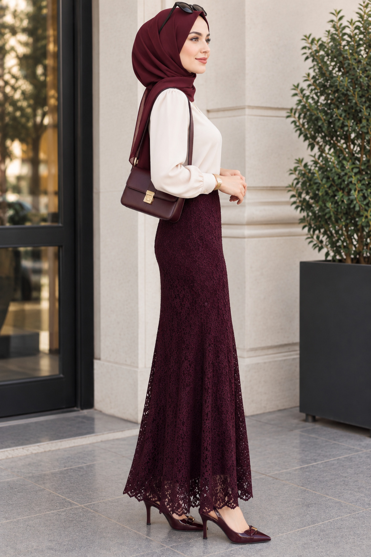 Emina Stil KADIN DANTELLİ BELİ LASTİKLİ ESNEK RİKLALİ TÜL ETEK ŞIK RAHAT 282635552 görsel 2