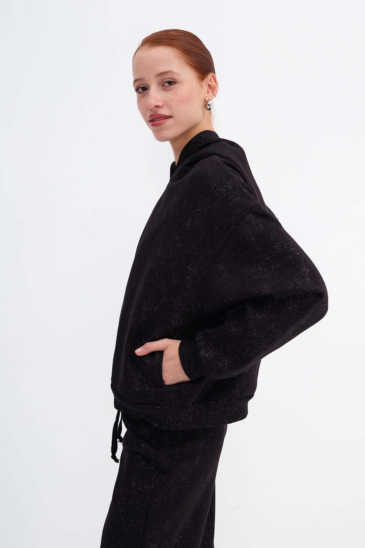 Addax Simli Kapüşonlu Sweatshirt S12916 görsel 5