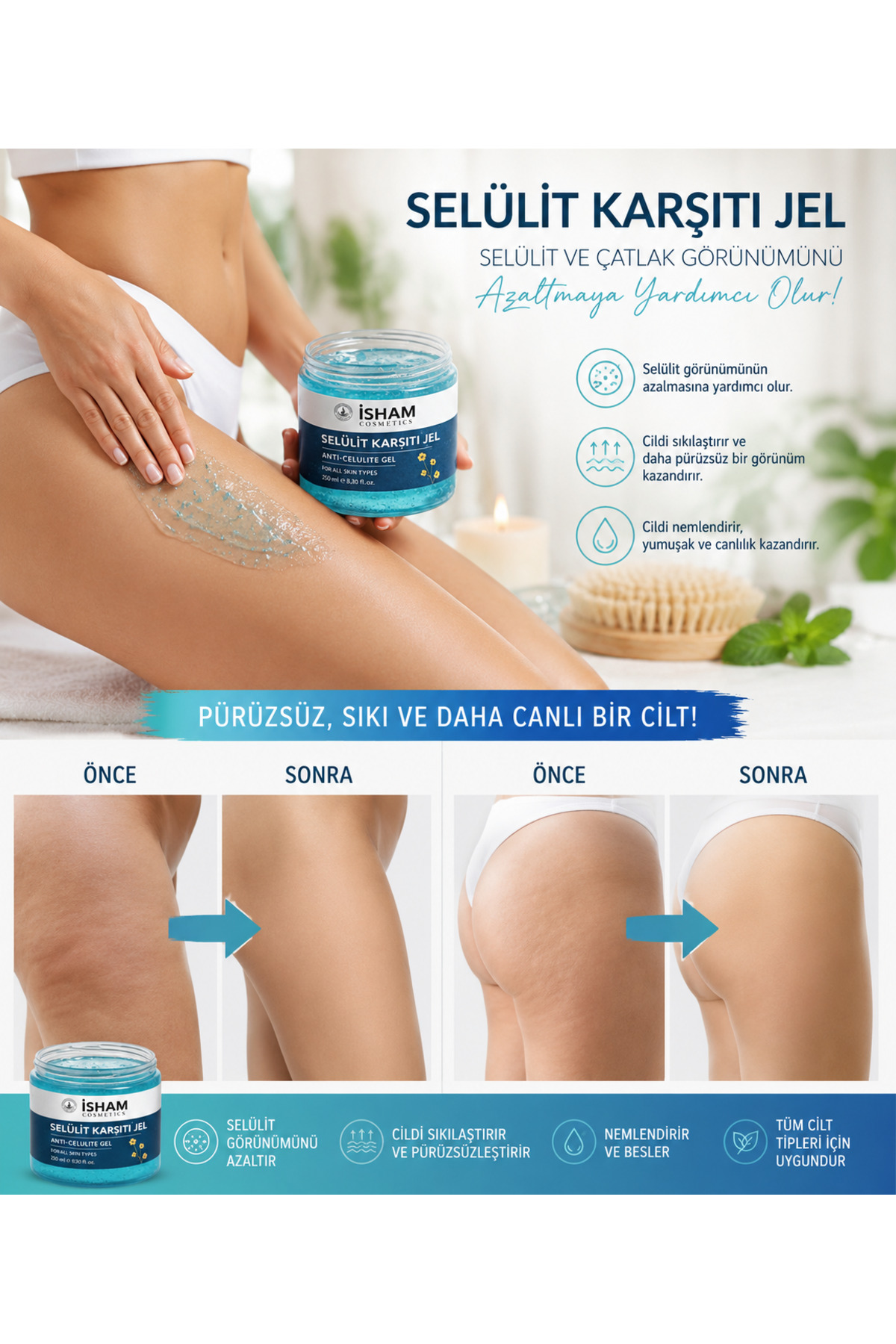 isham cosmetics Selülit Ve Çatlak Giderici Vücut Şekillendirici Jel 250 ml — 455115