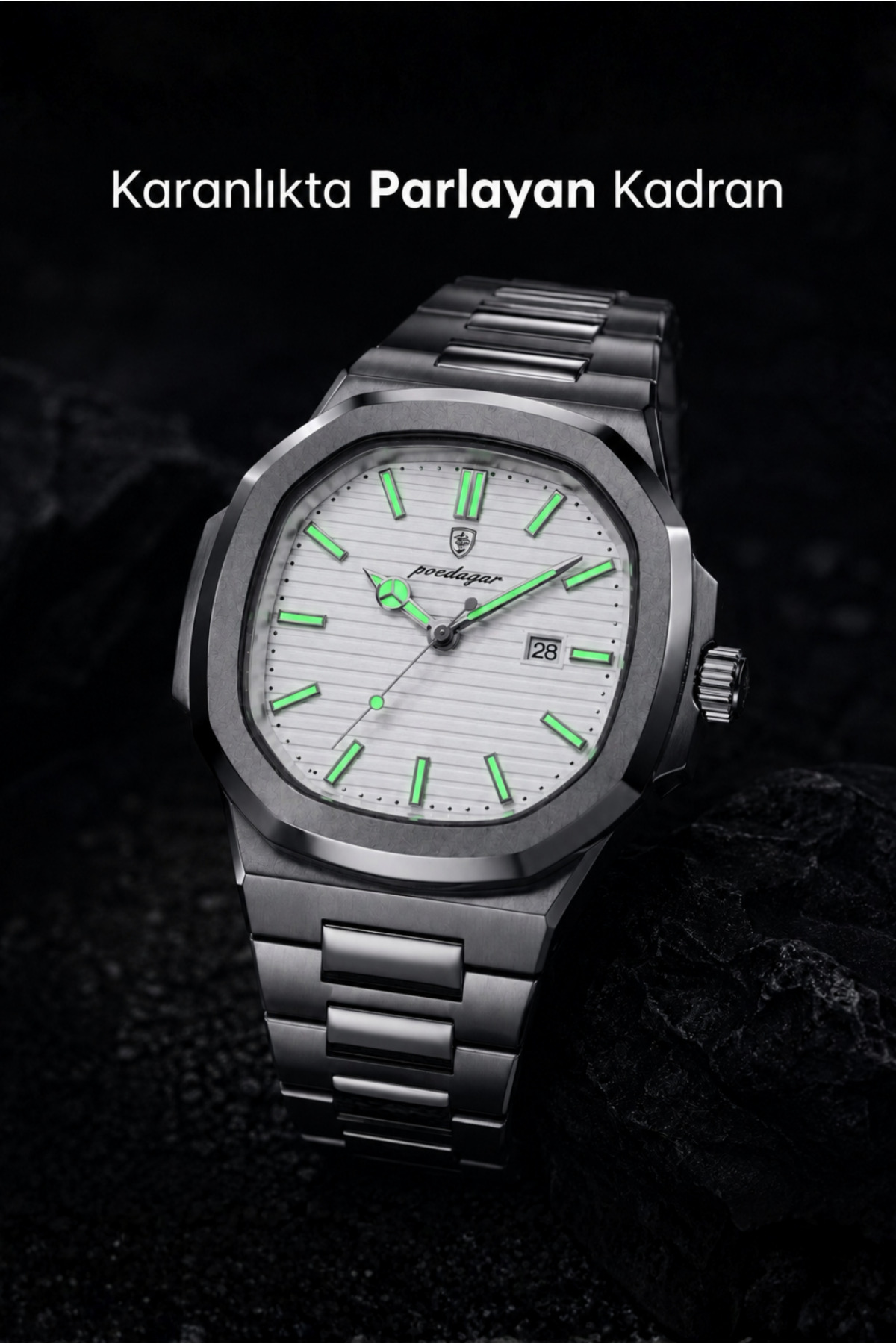 Rollas&Co Caspien Erkek Kol Saati Takvimli 40mm Şık Klasik 3 ATM Suya Dayanıklı görsel 6