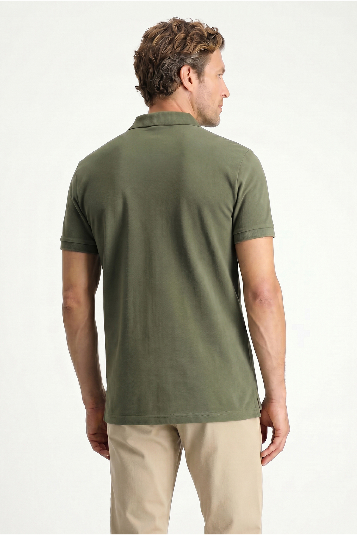 Kiğılı Polo Yaka Slim Fit Nakışlı %100 Pamuk Tişört görsel 3