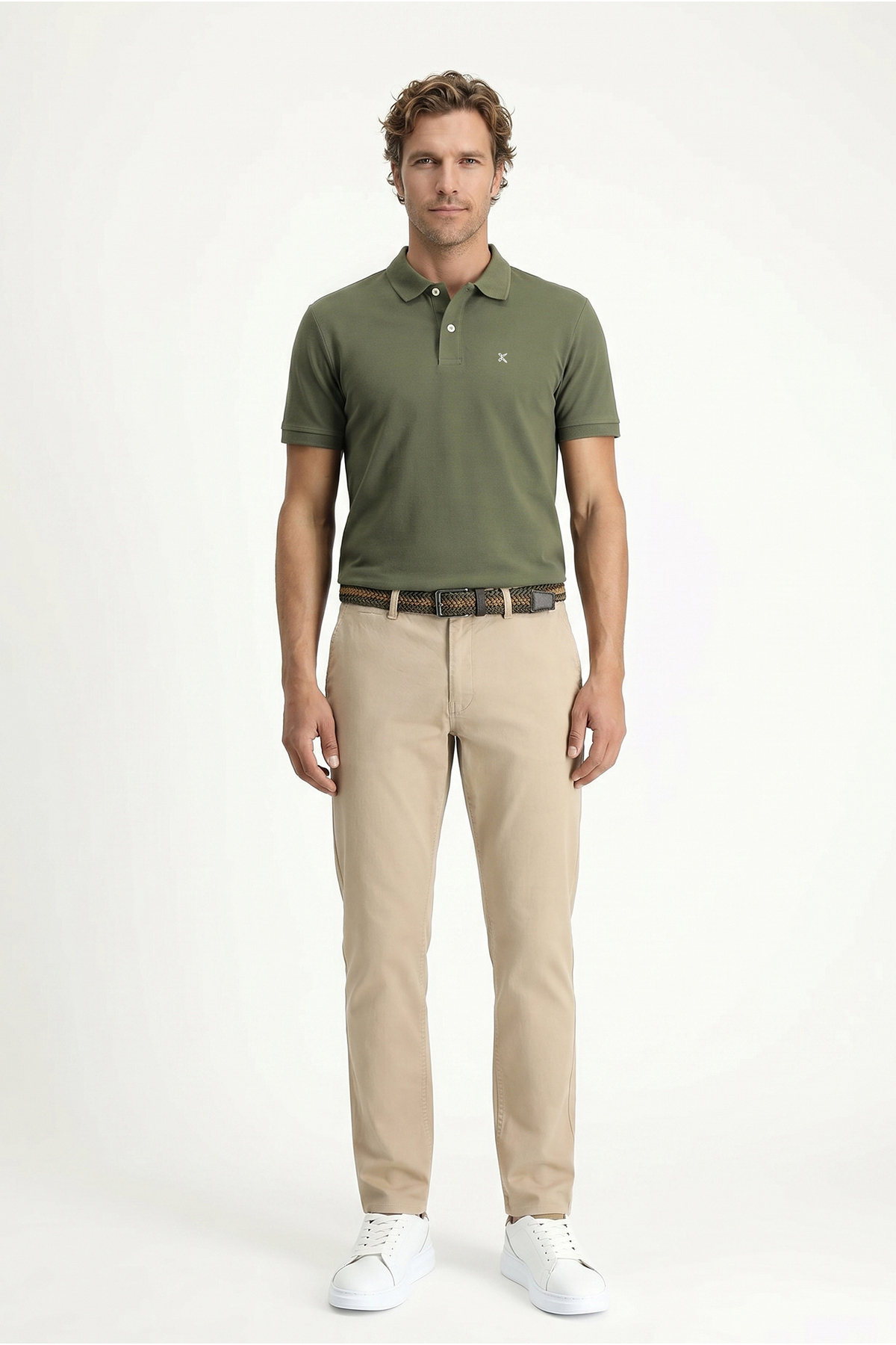 Kiğılı Polo Yaka Slim Fit Nakışlı %100 Pamuk Tişört görsel 4