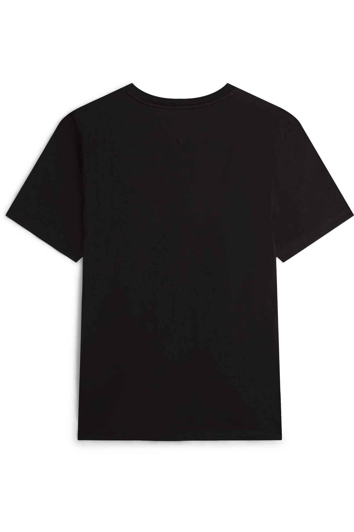 Tommy Hilfiger Erkek Marka Logolu Günlük Kullanıma Uygun Siyah T-Shirt görsel 3