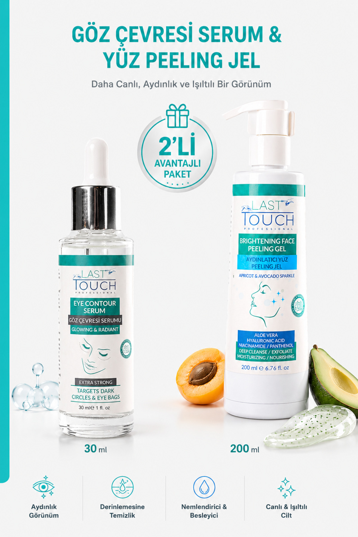 LAST TOUCH 2'li Paket Göz Altı Morluk Karşıtı Göz Çevresi Serum & Ölü Deriden Arındırıcı Yüz Peeling Jel — TYCD7JM6HN172845647551574