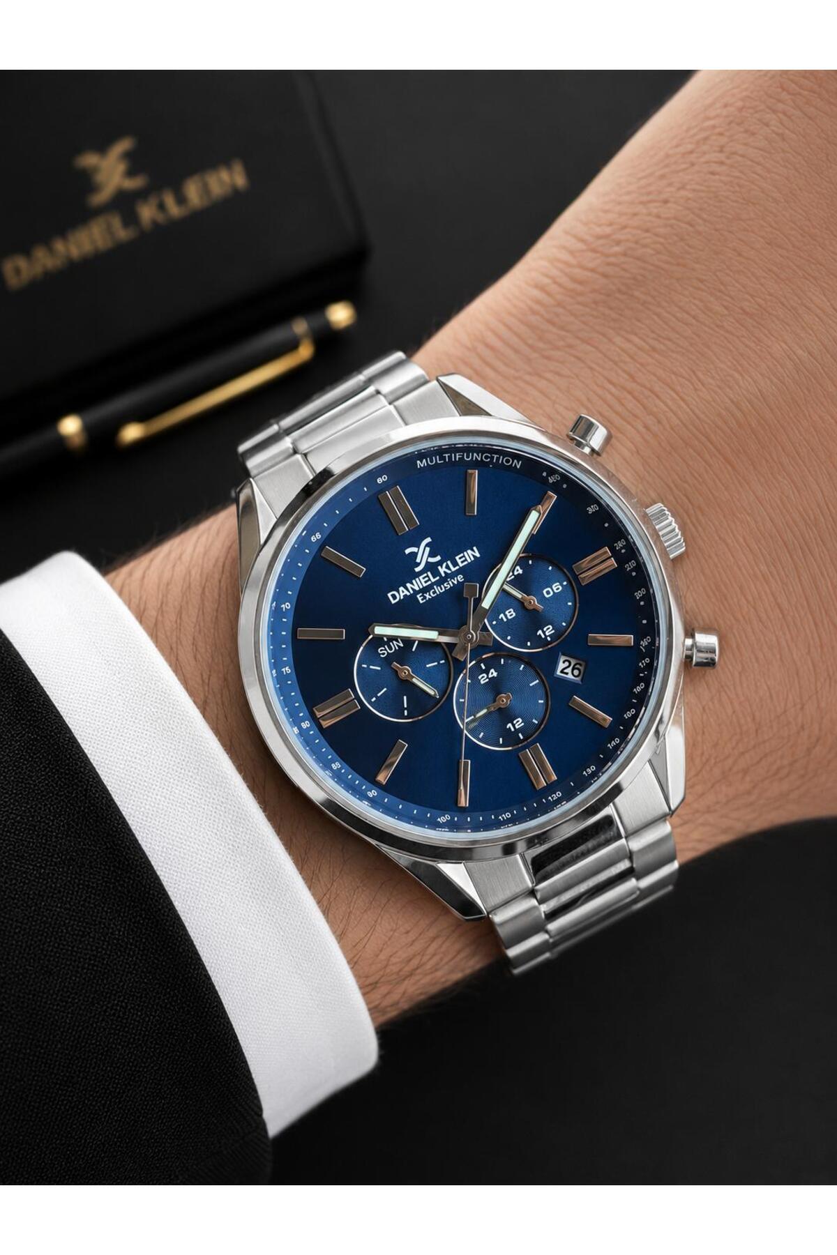 Daniel Klein Damat Ve Takım Elbiseye Özel 2 Yıl Garantili Çelik Kordon Erkek Kol Saati VS.BLKT.1062 görsel 2