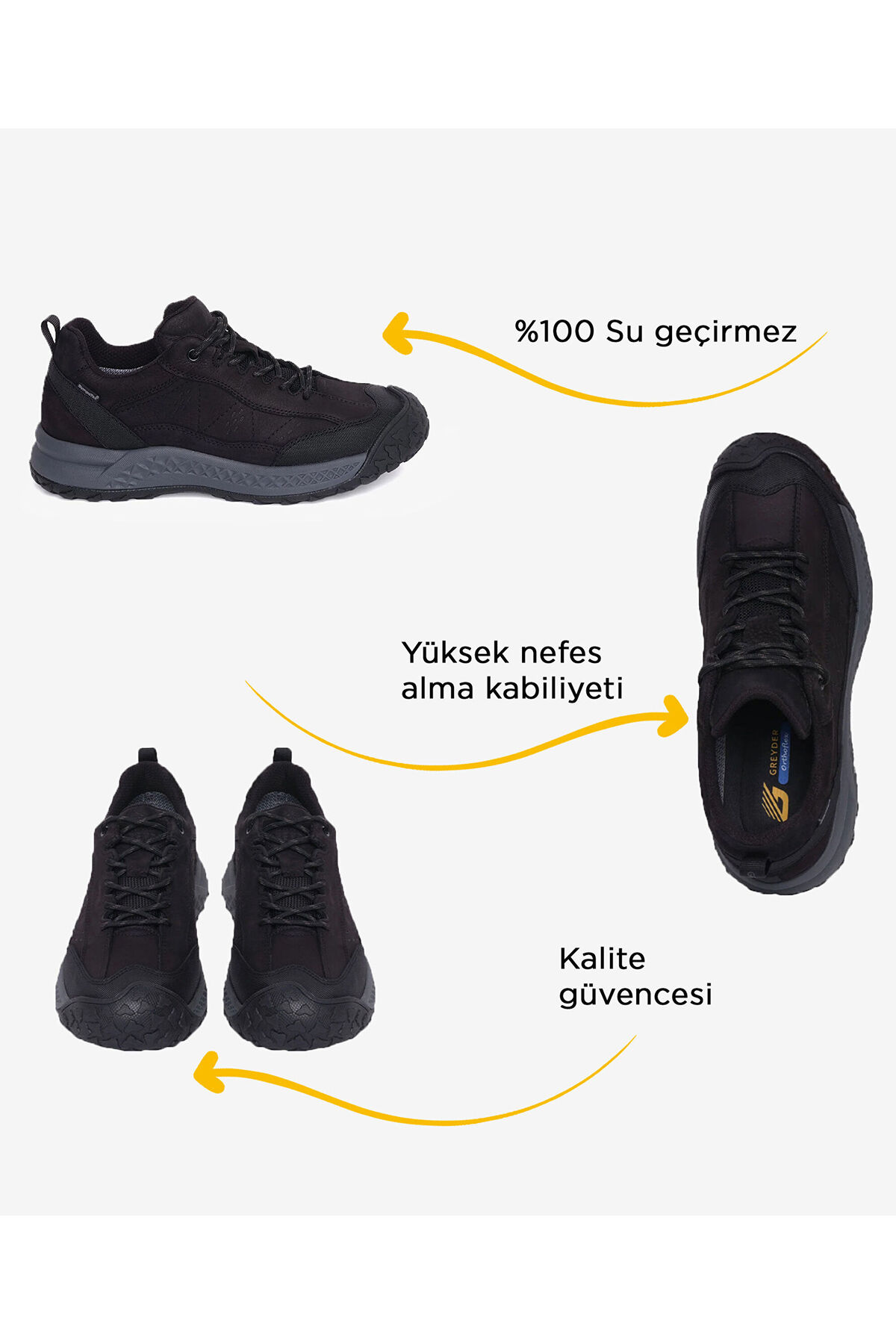 Greyder Erkek Siyah Su Geçirmez Ayakkabı 4K1GA17690 görsel 2