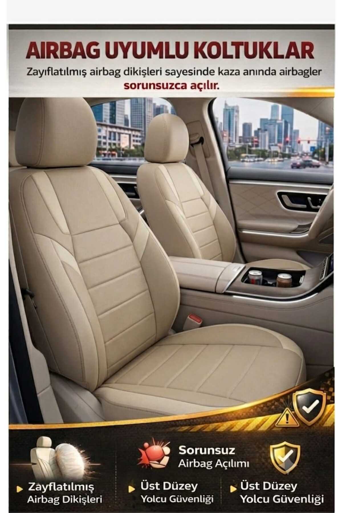 Mevas Monza Bej Serisi Mitsubishi Lancer Koltuk Kılıfı TAM SET