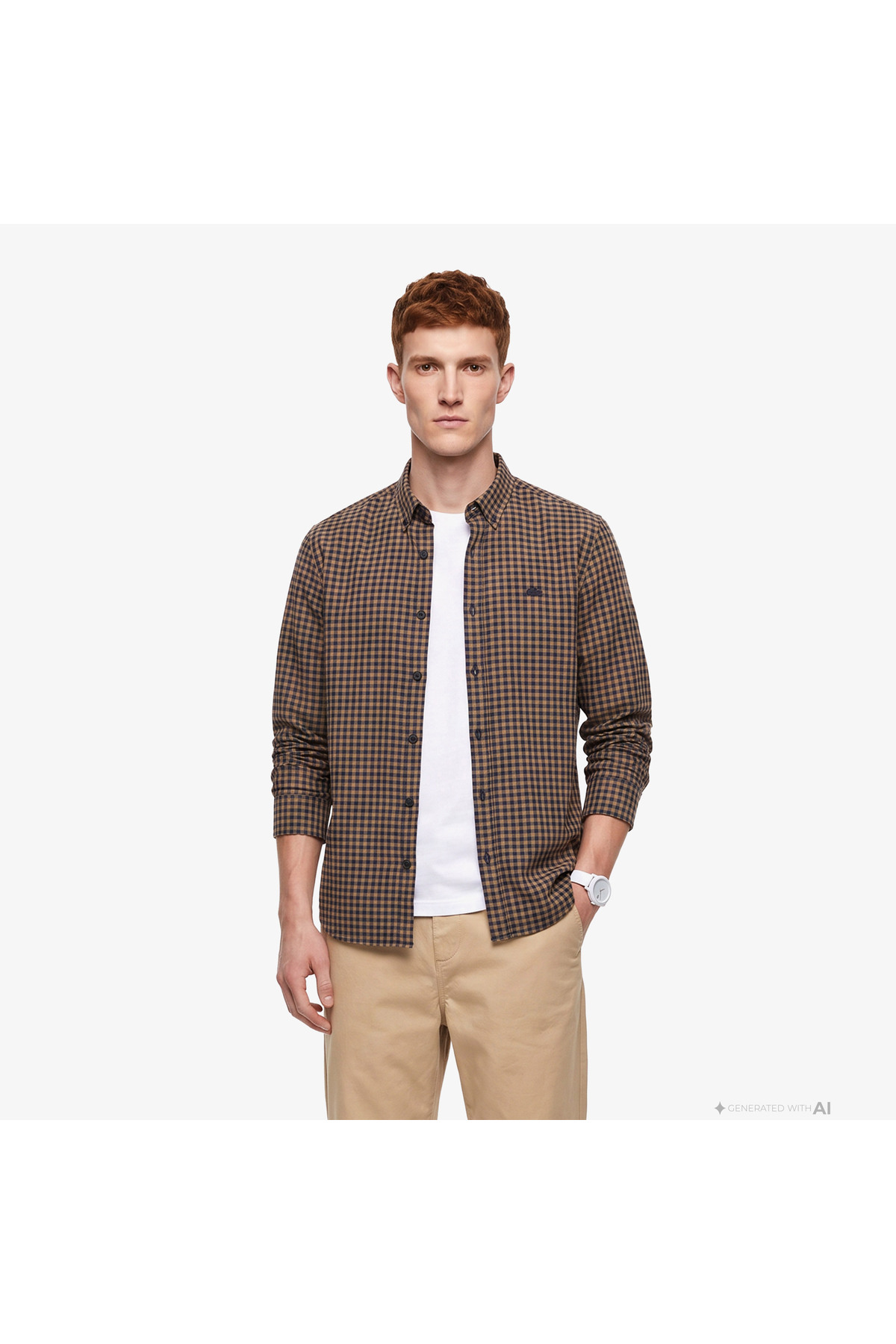 پیراهنمردانهLacosteقهوه ای