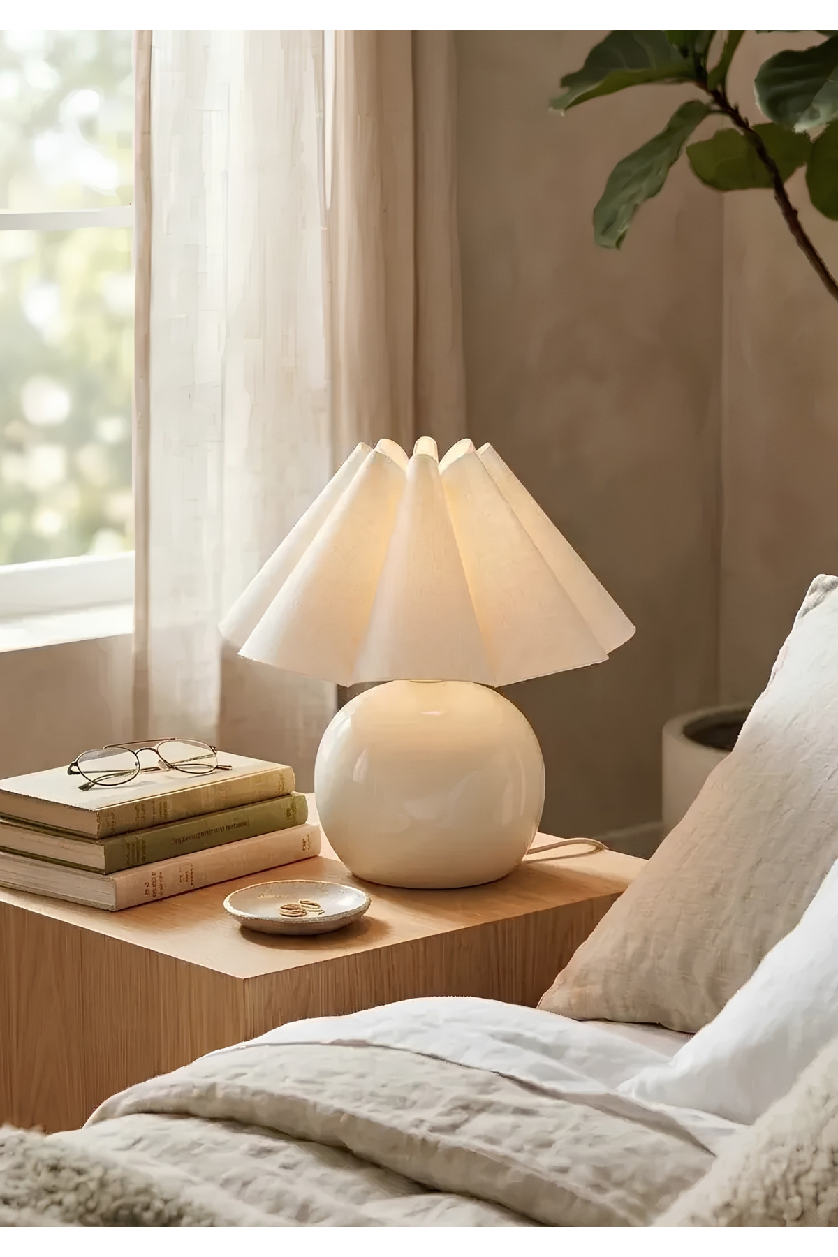 HOMİNG Soho Ekru Kumaş Modern Abajur 242435