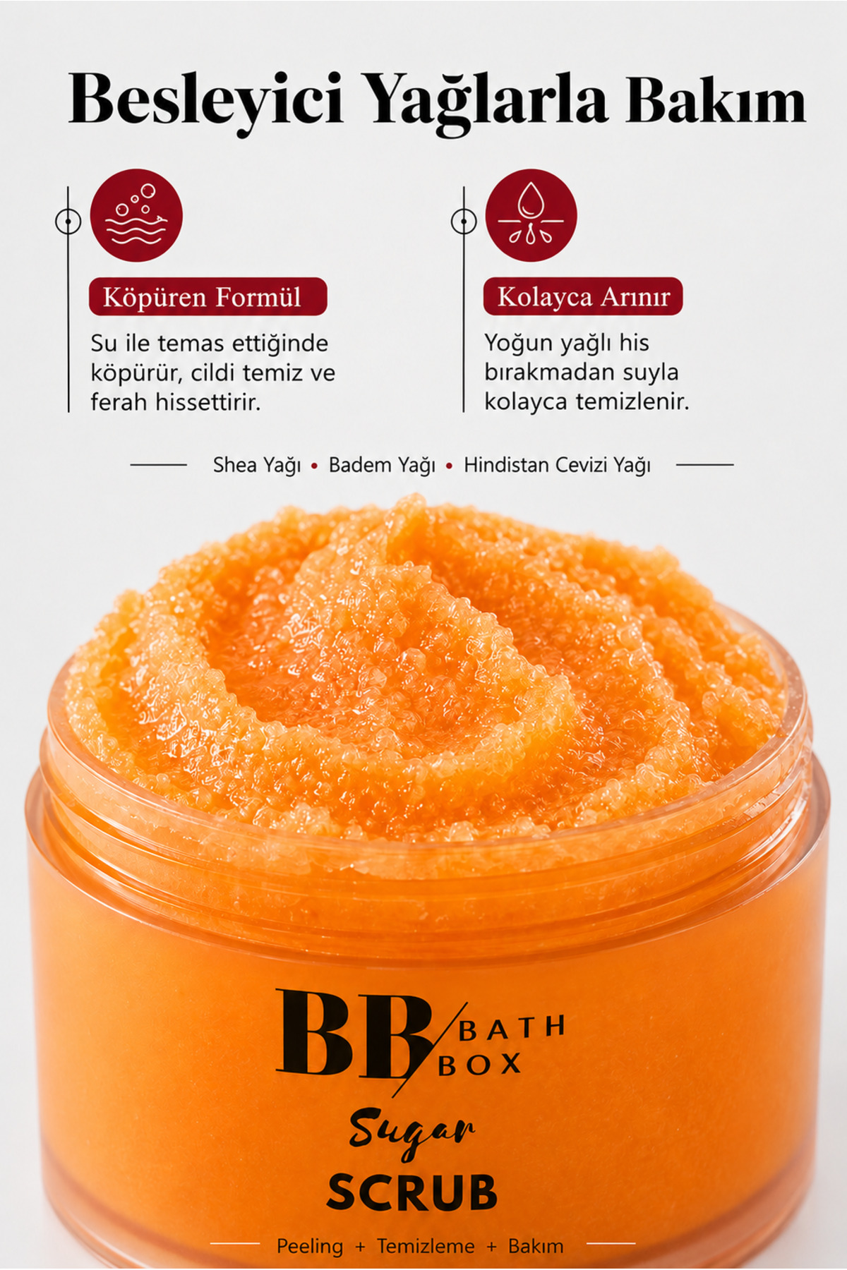 Egzotik Kokulu Köpüren Şeker Scrub,Cilt Arındırıcı & Yumuşatıcı Peeling 160 gr — SSEGZT — تصویر 5 از 9