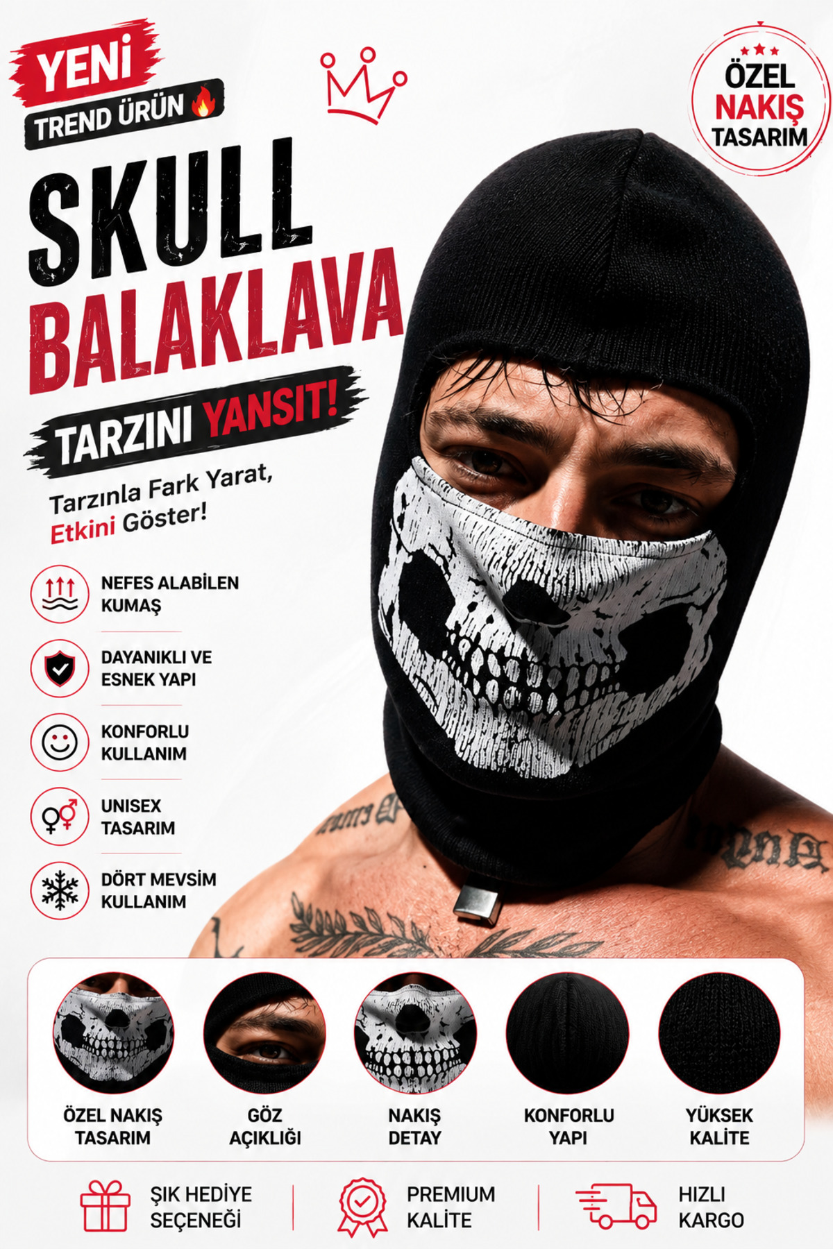 FG KONNİCHİWA Call Of Duty Ghost Kar maskesi Balaklava Maskesi VE DÜZ DESENLİ RENK