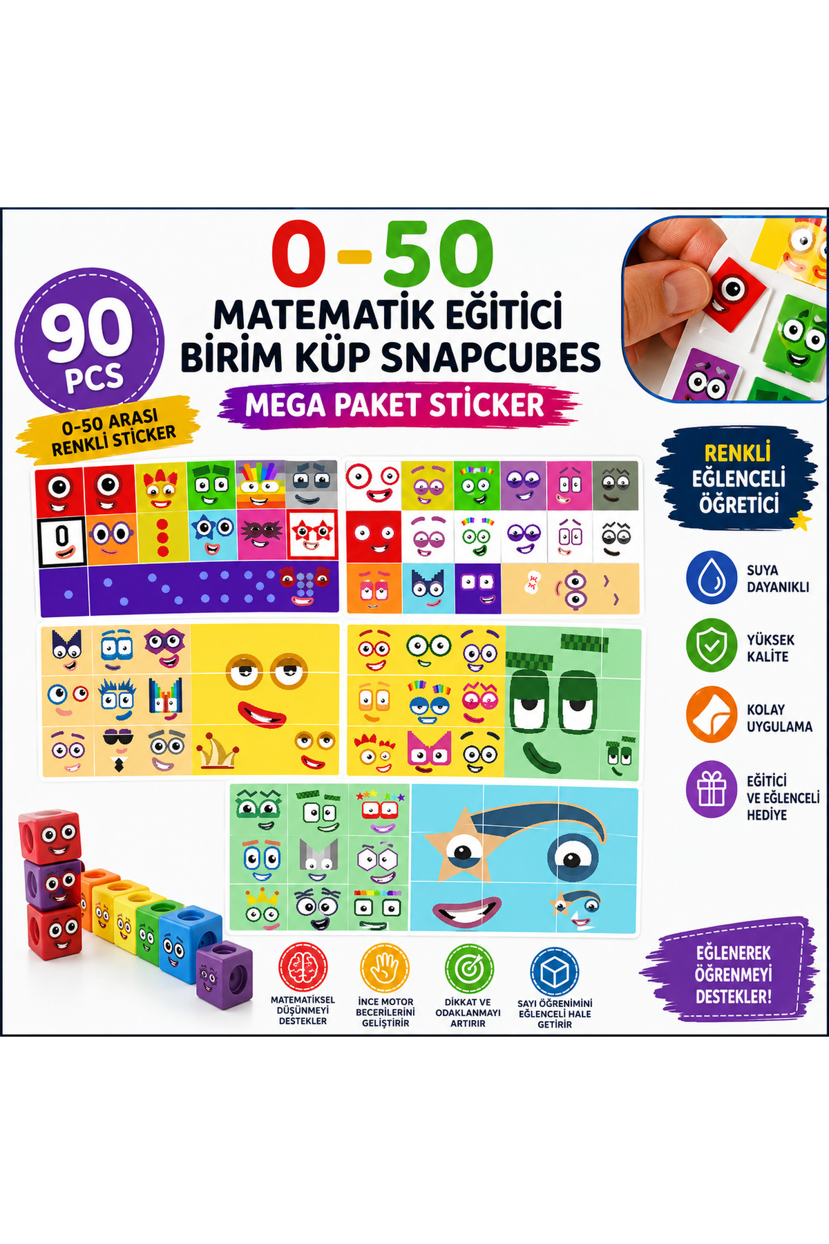 なすびページ　SCO-123/CK Printhome Matematik Eğitici Birim Küp Snapcubes /0-50 Mega Paket