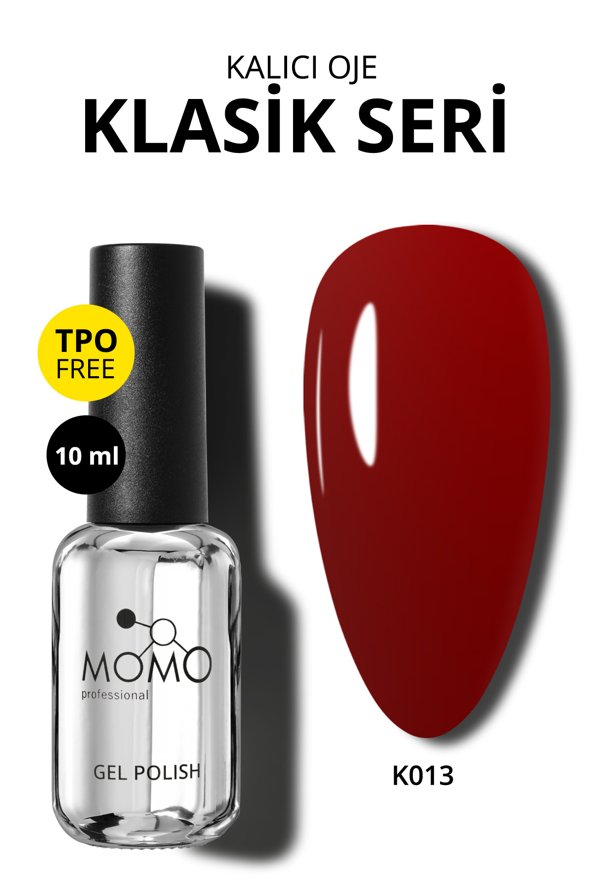 MOMO professional Kalıcı Oje K013, Açık Bordo, 10 ml — زرشکی 8860101A01S09K013
