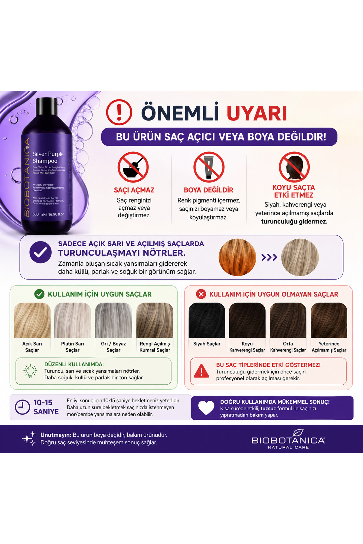 Silver Turunculaşma Karşıtı Mor Şampuan 2 X 500 Ml ( 2 Adet ) — SLVR500SMPN2LST — تصویر 3 از 6