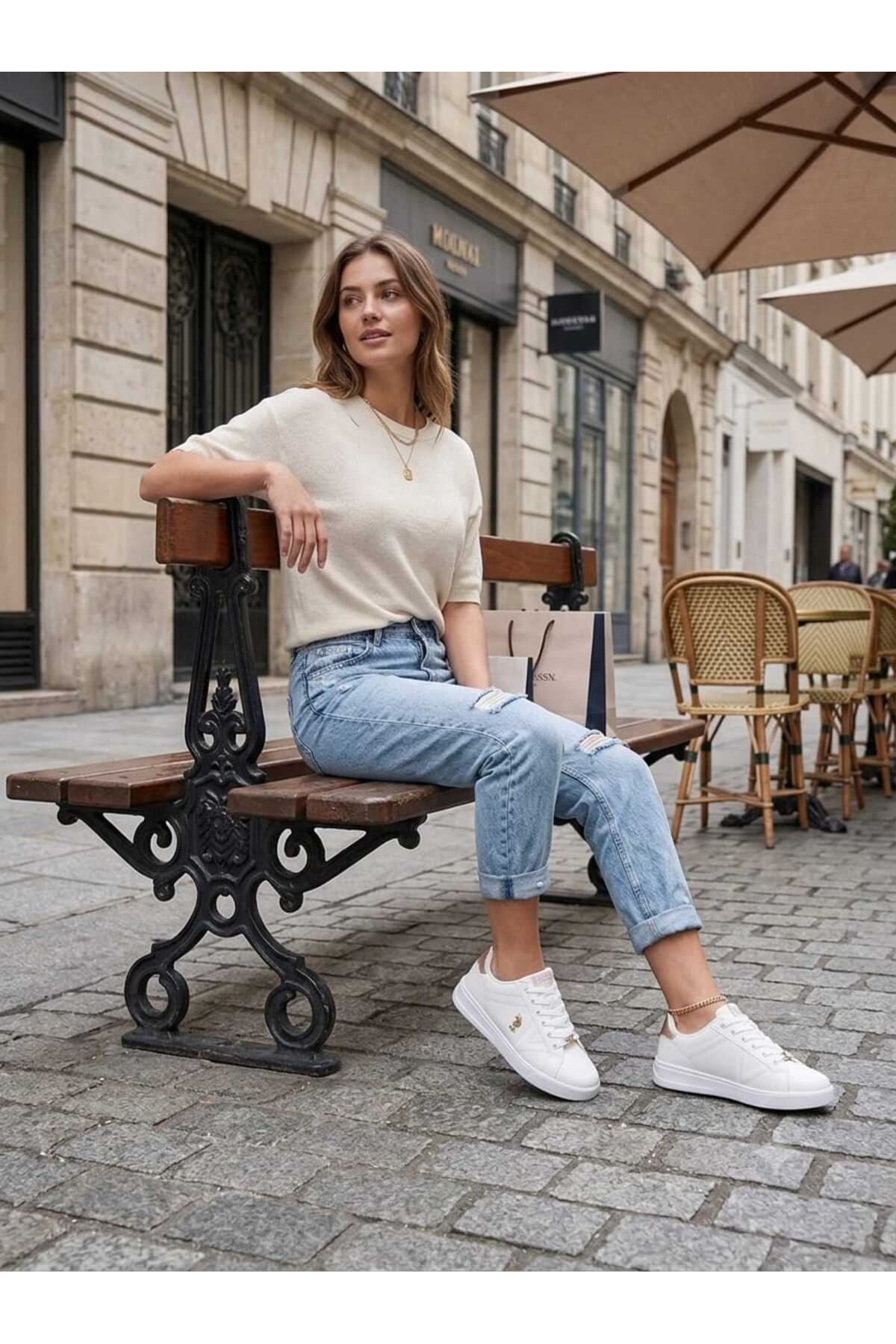 U.S. Polo Assn. EXXY 6FX Beyaz Kadın Sneaker görsel 2