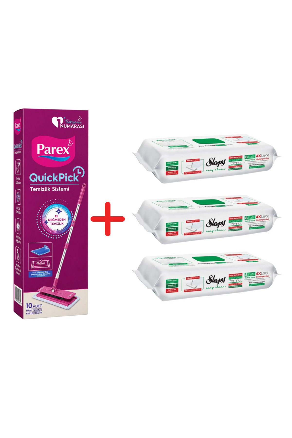 Parex Pachet promoțional Mop QuickPick + 3 șervețele umede Sleepy Easy Clean ...