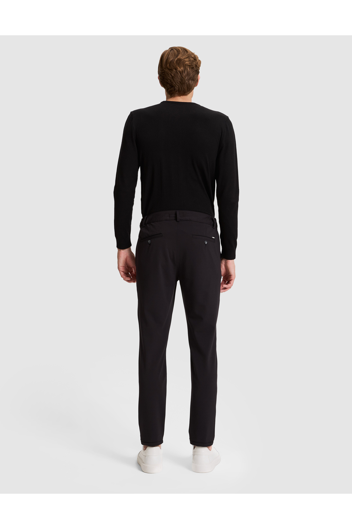 Pierre Cardin Siyah Slim Fit Beli Lastikli Kordonlu Jogger Kanvas Pantolon 50317281-VR046 görsel 5