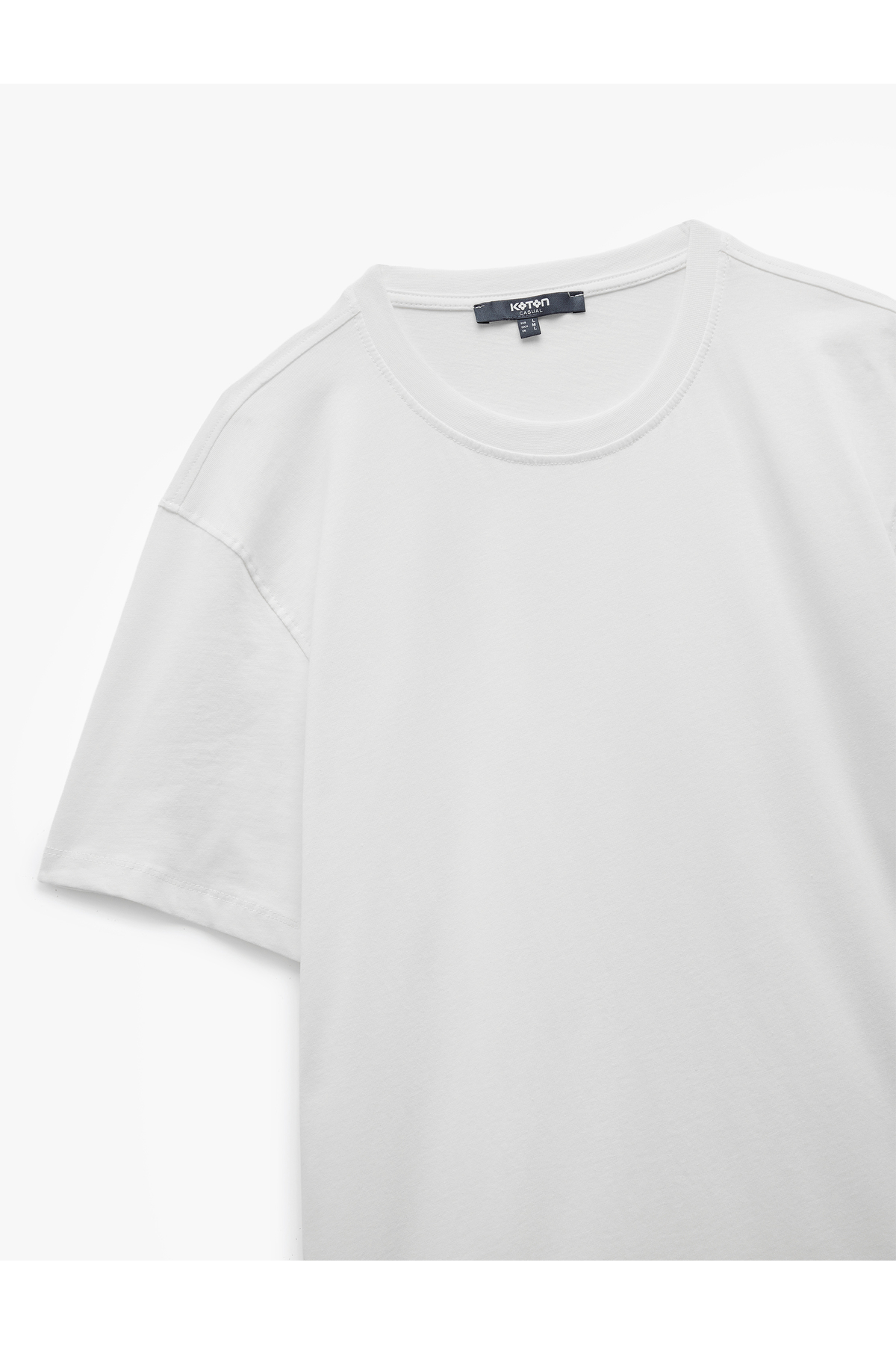 Koton Pamuklu Kısa Kollu Bisiklet Yaka Slim Fit Erkek Basic Tişört görsel 7