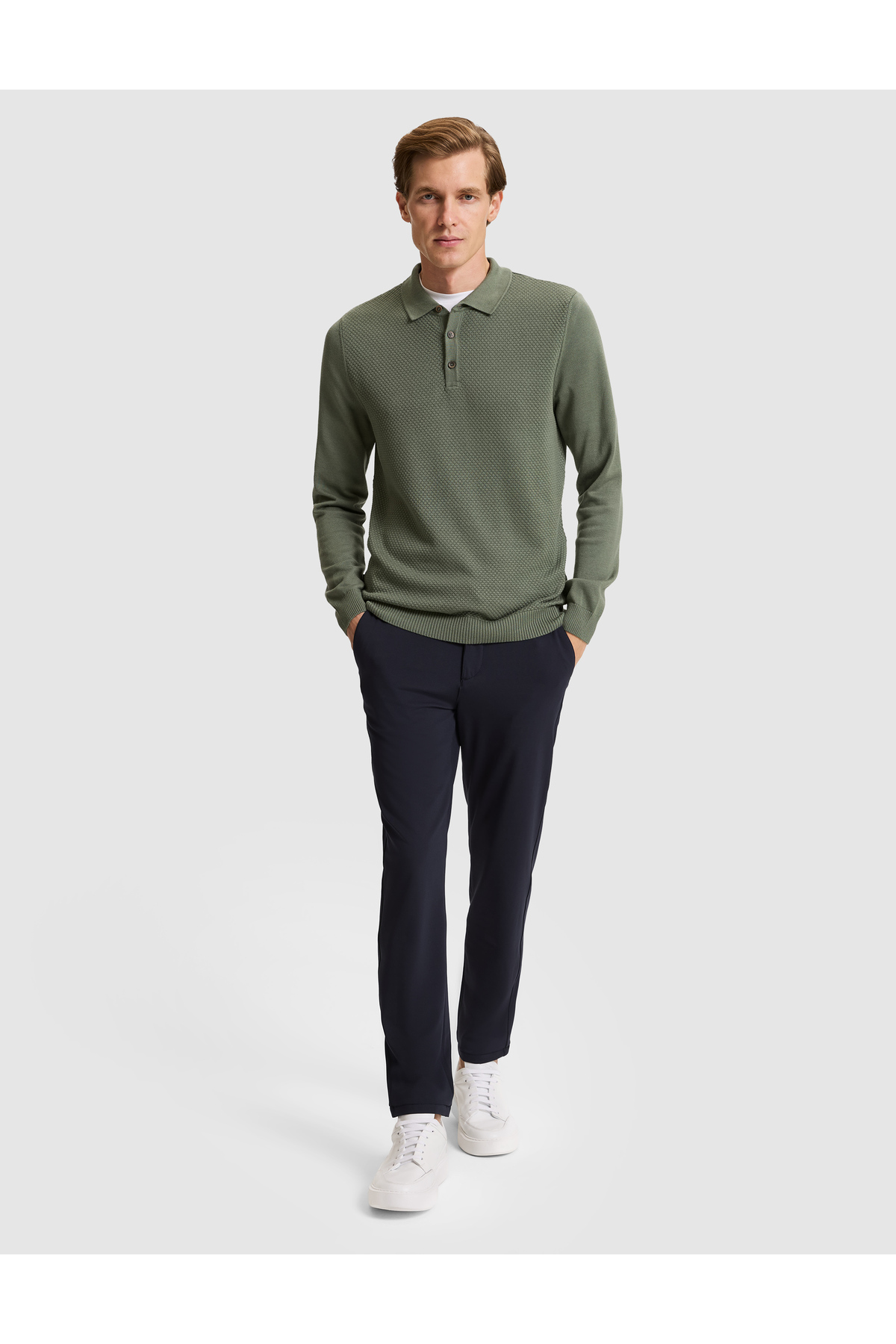 شلوار بوم کشی بنددار کمر کشی سرمه‌ای مدل Jogger 50317281-VR033 پیر کاردین شلوار Pierre Cardin