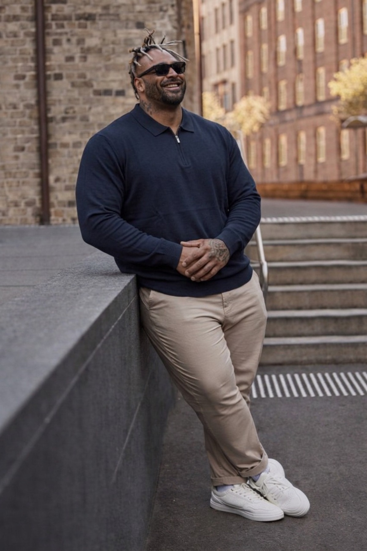 Maccali Erkek Büyük Beden Basic Lacivert Fermuarlı Sweatshirt görsel 5