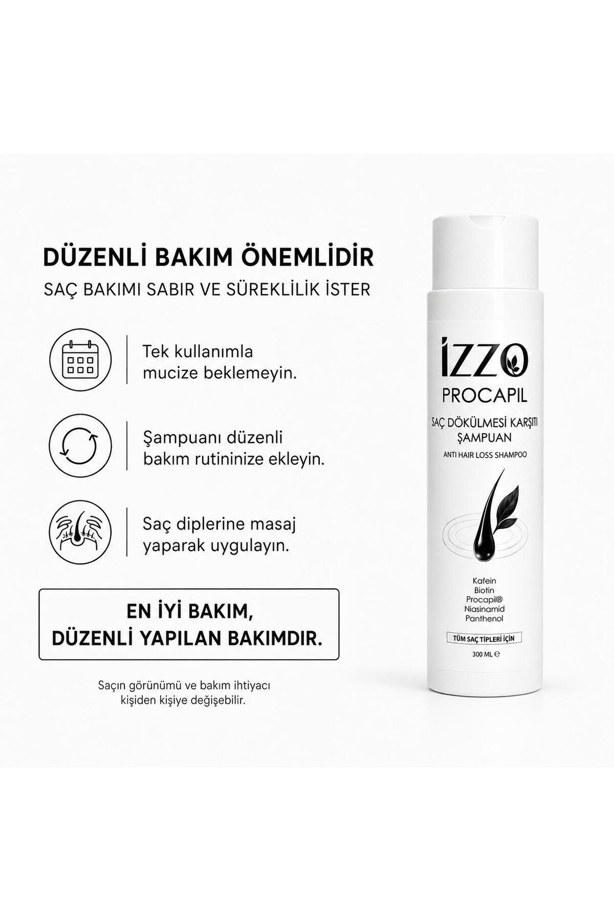 Procapil Saç Dökülmesi Karşıtı Şampuan 300 ml | Kafein, Biotin, Procapil®, Niasinamid ve Panthenol | Tüm Saç Tipleri İçin — IZZO-PRC-300 — تصویر 5 از 5