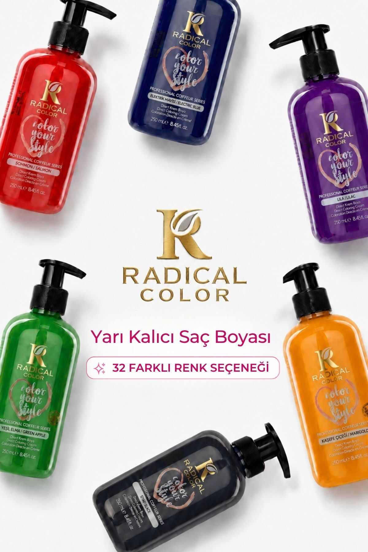 رنگ موی پایه آب Midnight Blue - بدون آمونیاک و اکسیدان، رنگی زنده و غلیظ روی موهای روشن | ۲۵۰ میلی لیتر - آبی ۰۰۰۱subazlıboya — تصویر 8 از 8
