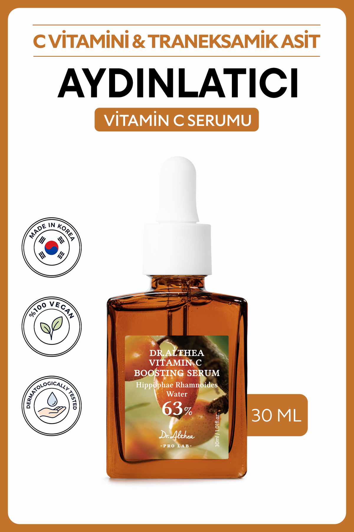 Dr.Althea Vitamin C Boosting Serum | Leke Karşıtı Niacinamide Alpha Arbutin Tranexamic Acid Aydınlatıcı Serum 30 ml — KDRA021