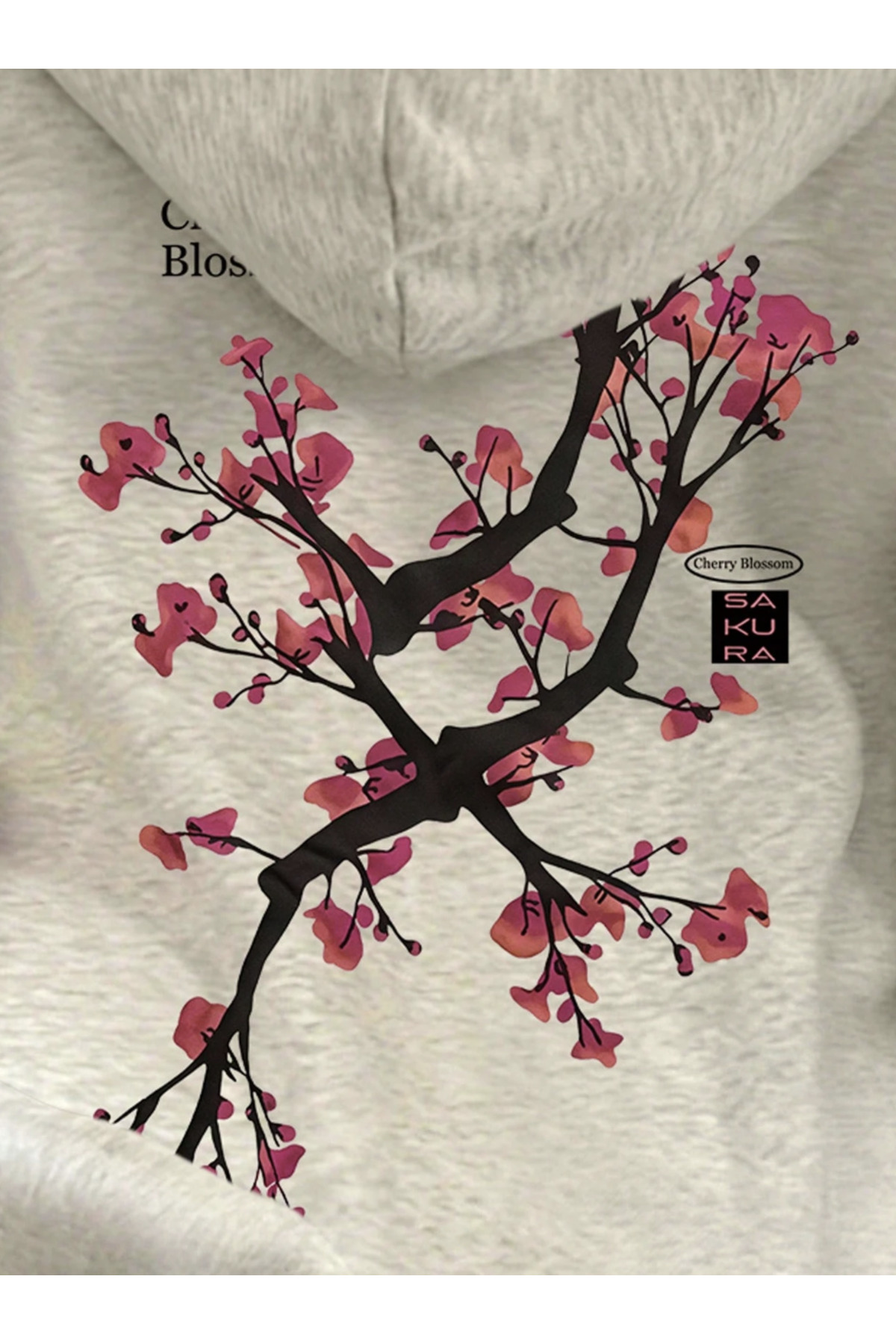 Unisex Erkek/Kadın PEMBEAĞAÇ Renkli Özel Baskılı Pamuklu Oversize Kapüşonlu Sweatshirt — خاکستری PEMBEAĞAÇ-KAPŞON-COHERENT- — تصویر 4 از 5