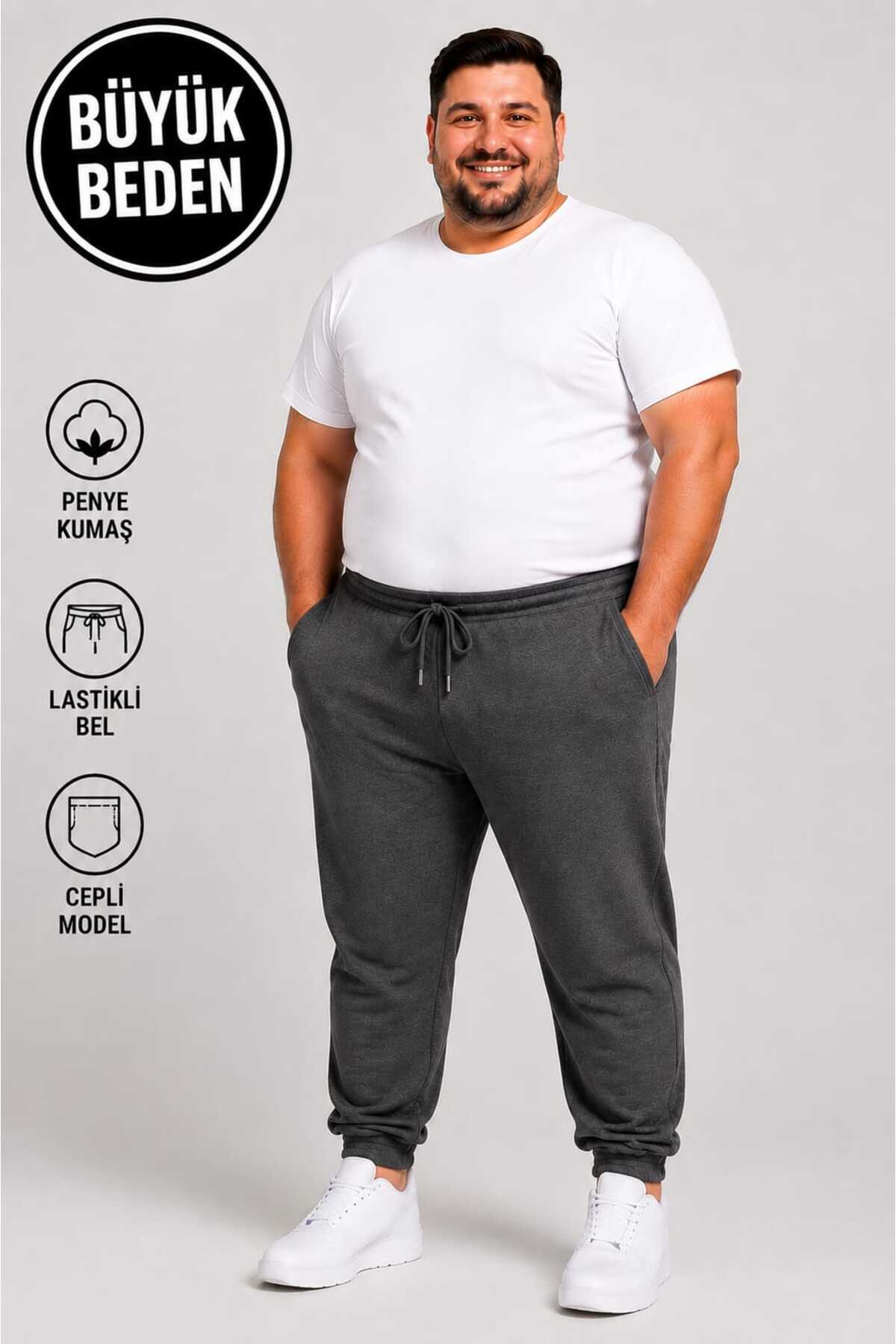 TREND ALİSSE ERKEK FÜME XS-7XL ARASI BÜYÜK BEDEN MAXFİT EŞOFMAN ALTI
