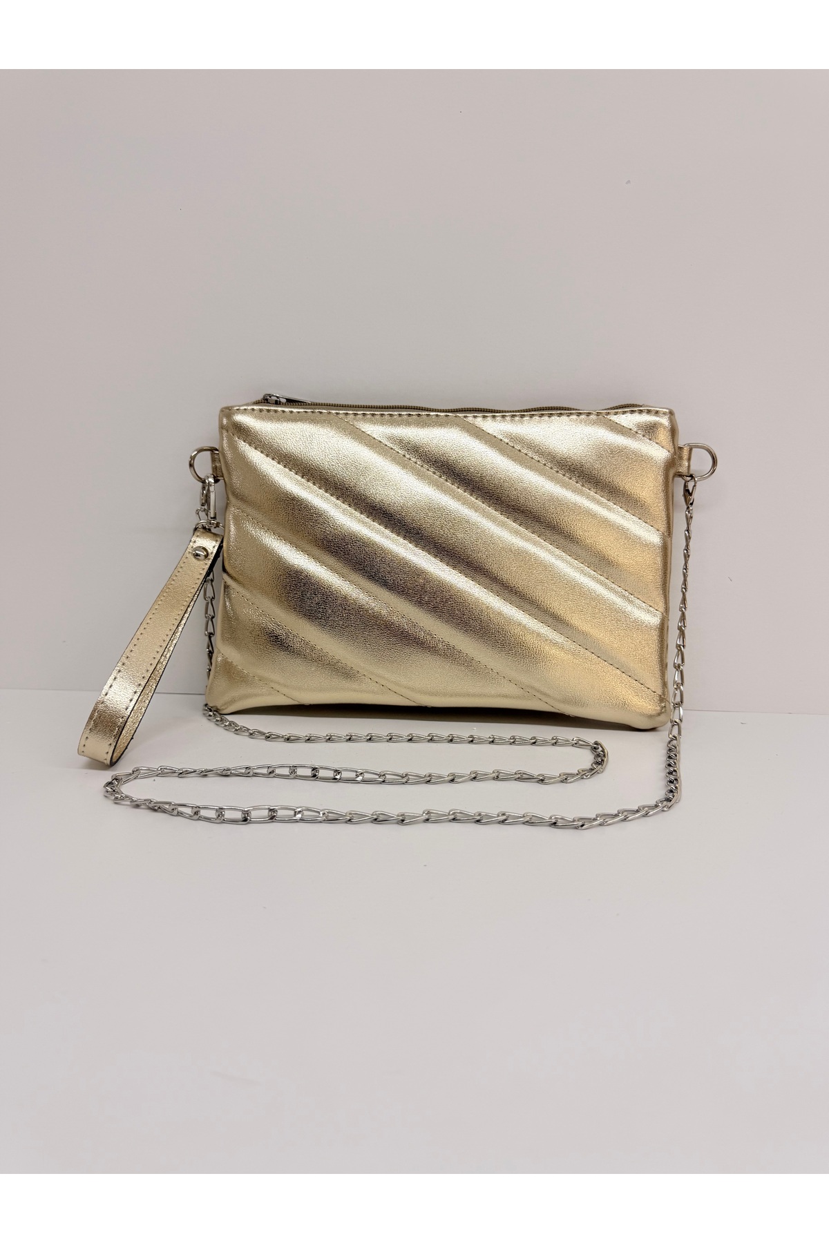 Genel Markalar Nakışlı zincirli portföy & clutch çantası