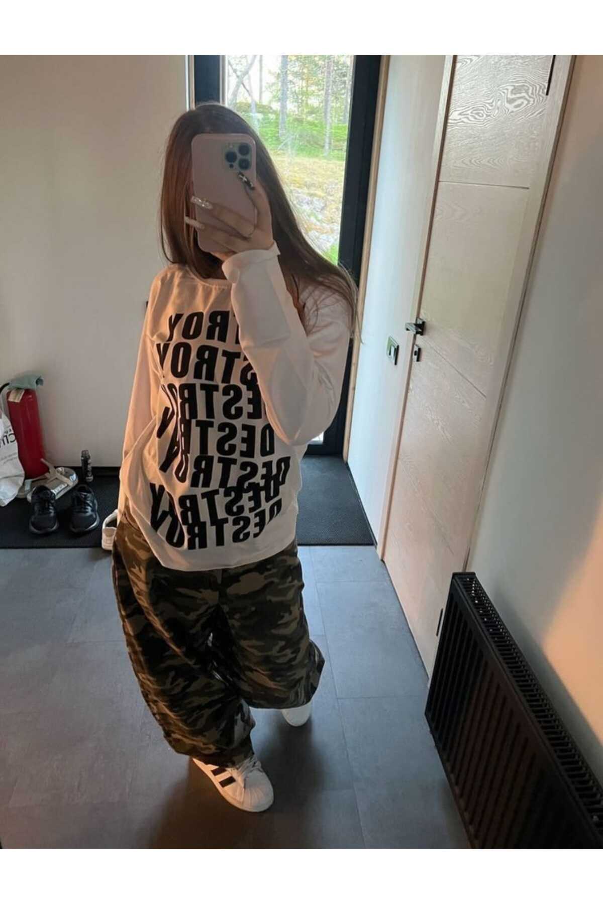 StartMore Long Sleeve Destroy Vintage Trend Uzun kollu T-shirt Baskılı trend