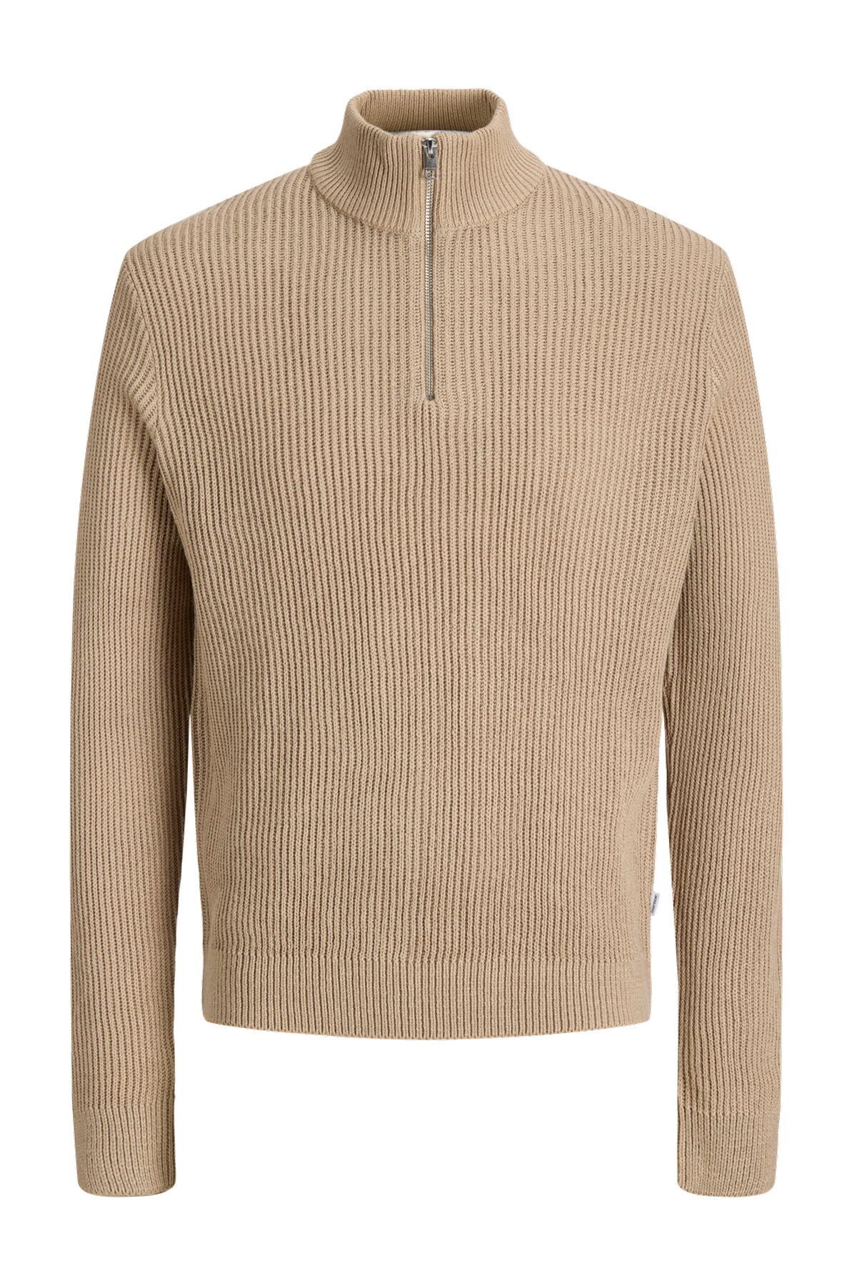 ژاکت بافتنی مردانه یقه ایستاده زیپ‌دار - پنل جک اند جونز پلیور Jack & Jones