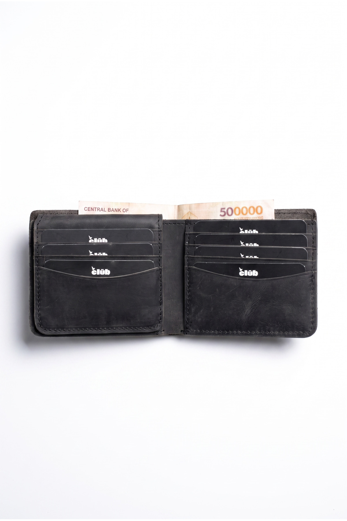 BeeBlack %100 Hakiki Dana Derisi Erkek Cüzdan Çerçeve Gözlü Minimal erkek cüzdanı görsel 5