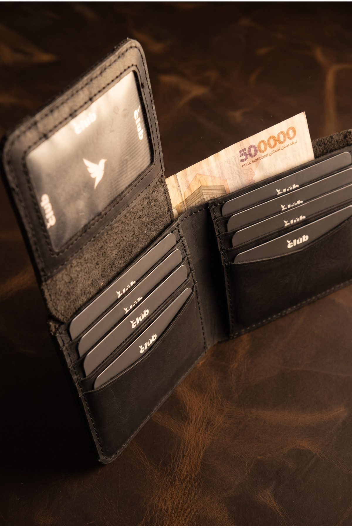 BeeBlack %100 Hakiki Dana Derisi Erkek Cüzdan Çerçeve Gözlü Minimal erkek cüzdanı görsel 7