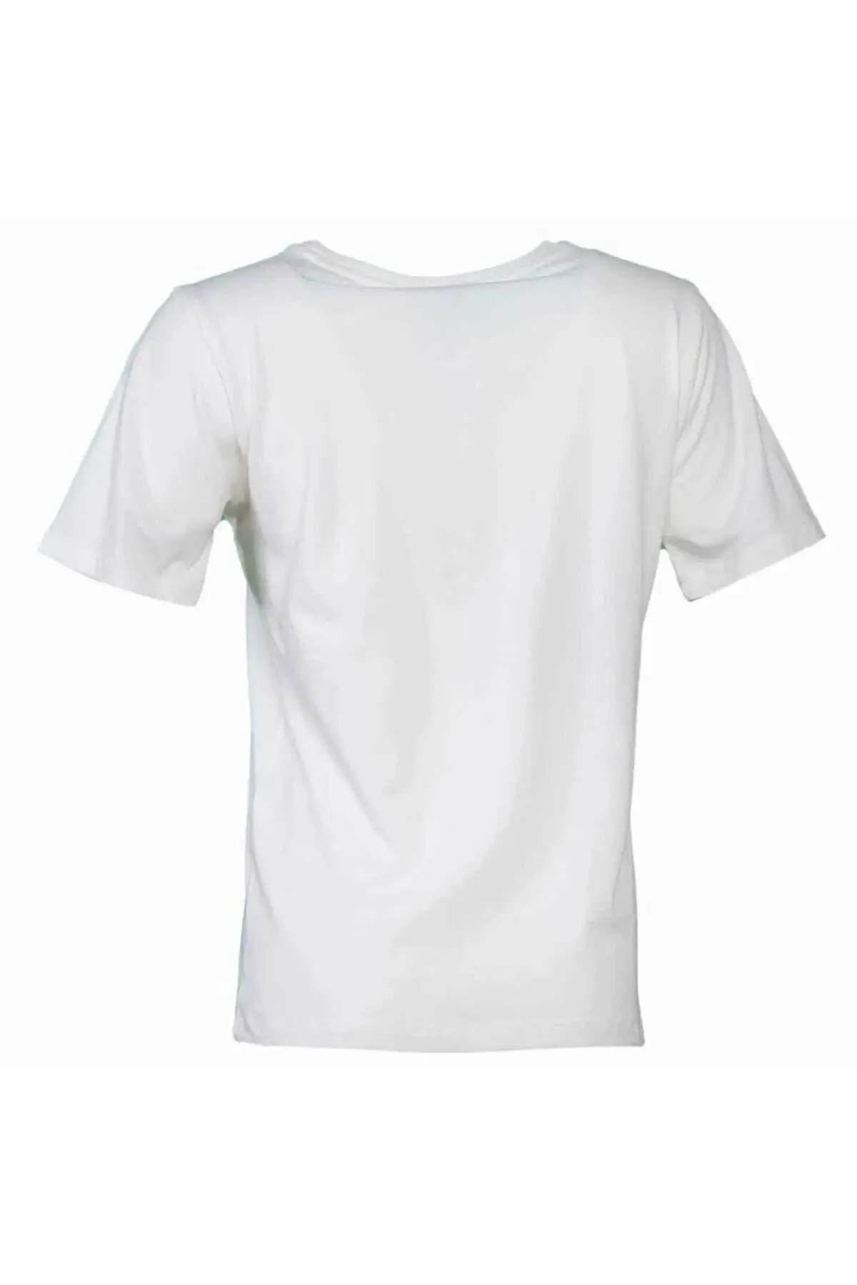 hummel Hmlnesle 912031 Beyaz Kadın T-Shirt Spor Şık Tasarım görsel 3