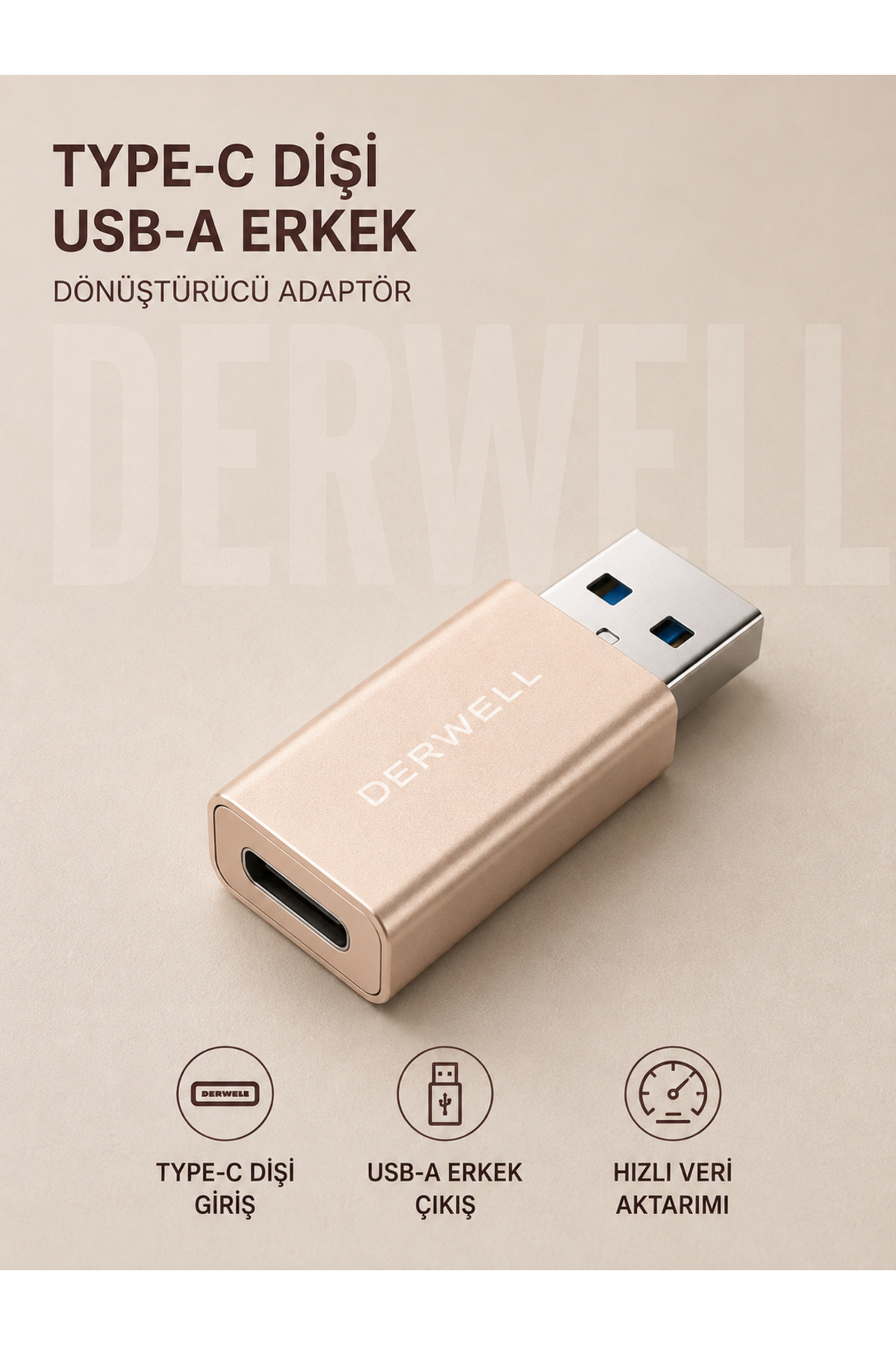 Usb Dişi Type-C Erkek Çevirici Adaptör USB 3.0 To Type C 3.1 Veri Şarj Kablo Dönüştürücü Flash Bellek Mouse Klavye Bağlama Aparatı Kompakt Dayanıklı Tasarım
