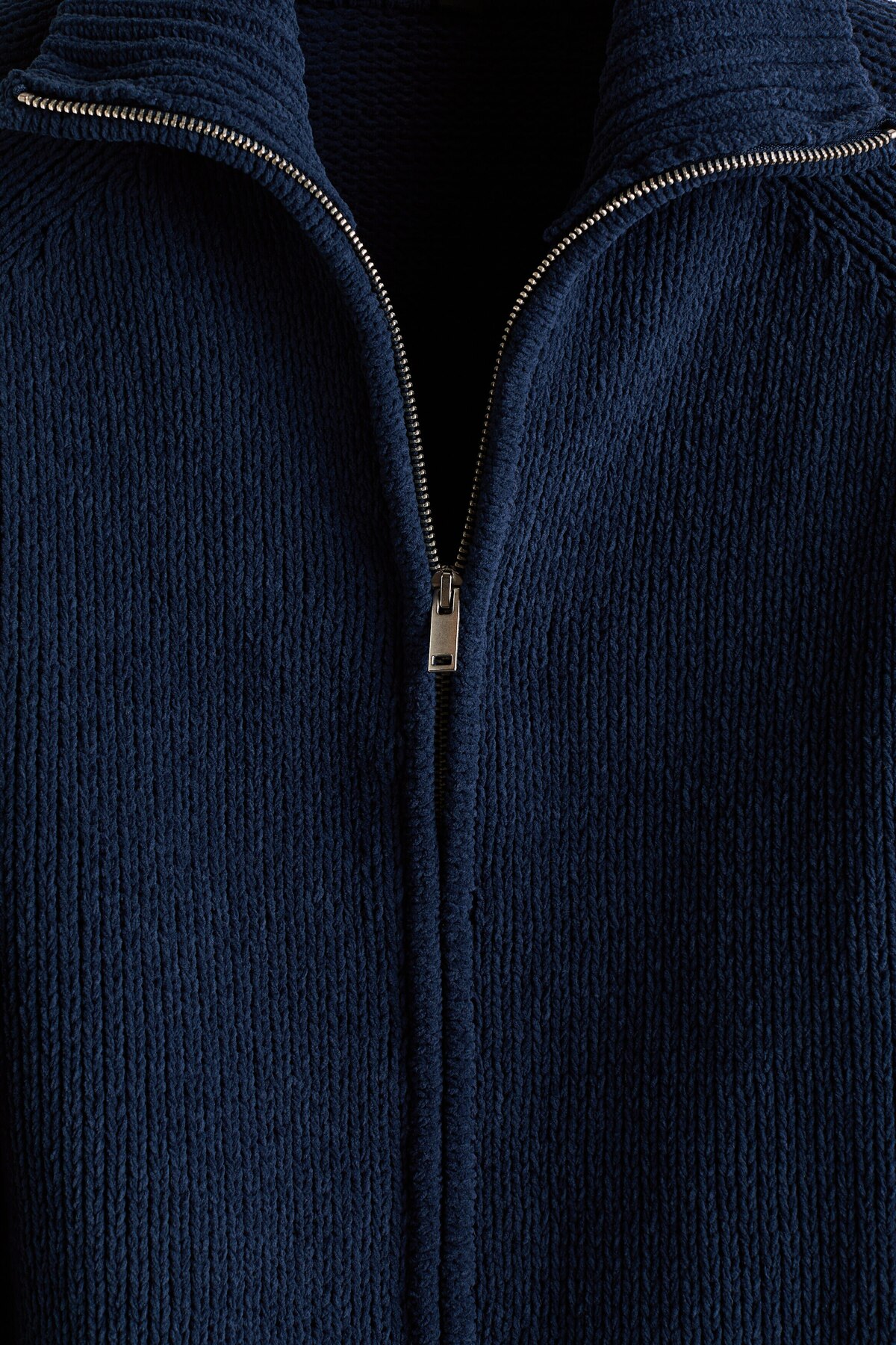 H&M Fermuarlı Şönil Hırka Relaxed Fit görsel 6