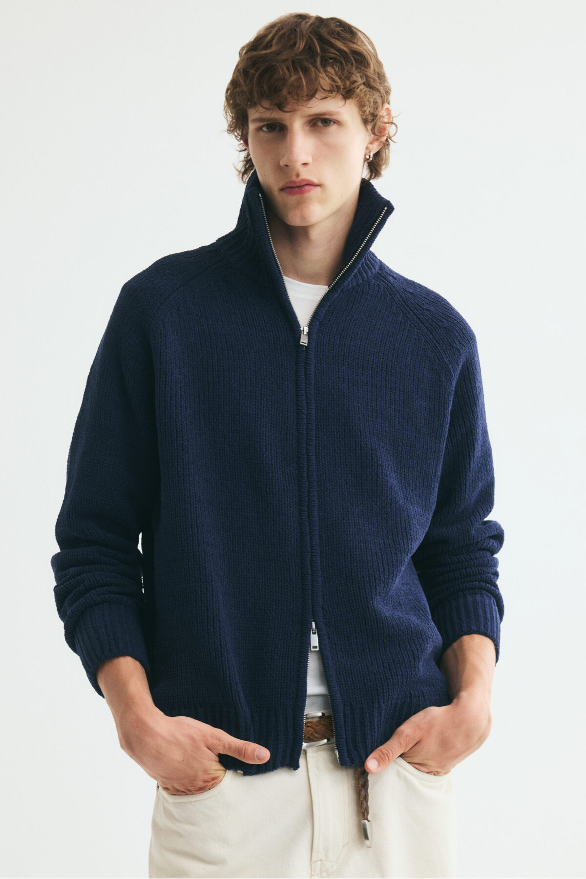 H&M Fermuarlı Şönil Hırka Relaxed Fit