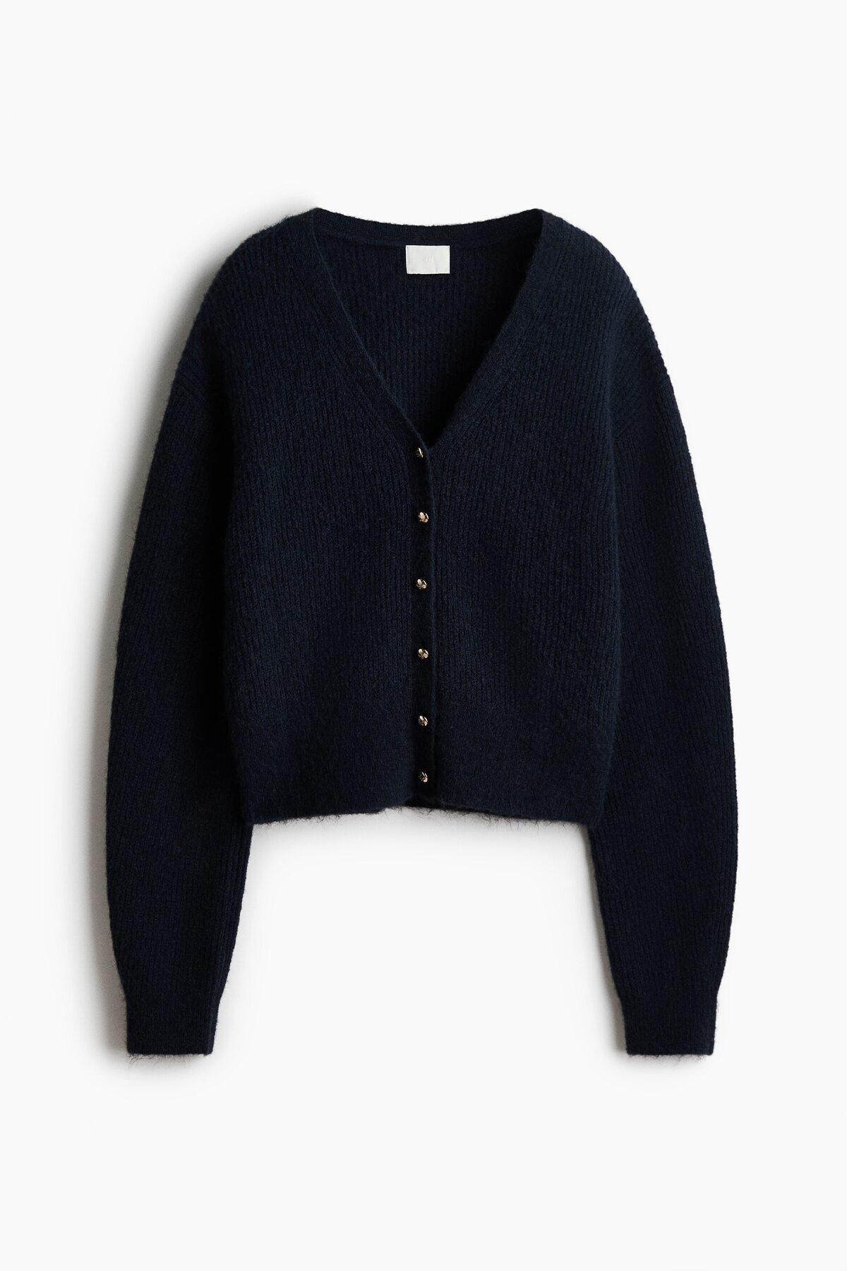 H&M V Yakalı ve Lastik Örgülü Hırka görsel 3