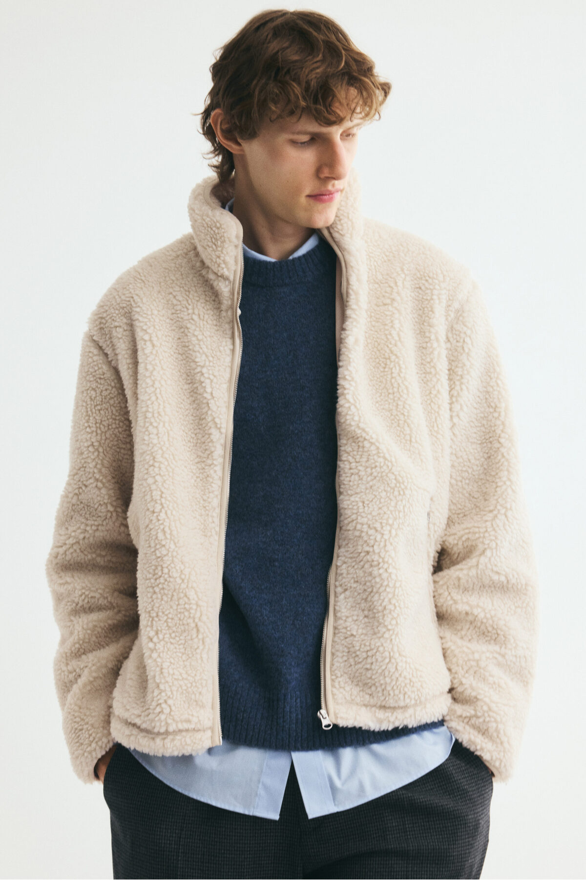 H&M Fermuarlı Pelüş Ceket