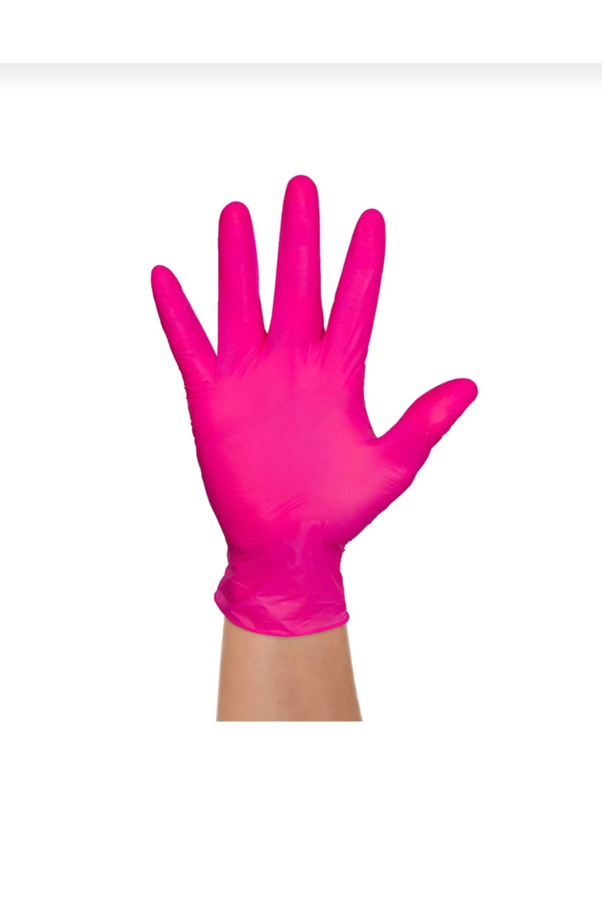 Dolphin Pembe Nitril Muayene Eldiveni M beden 100adet görsel 3