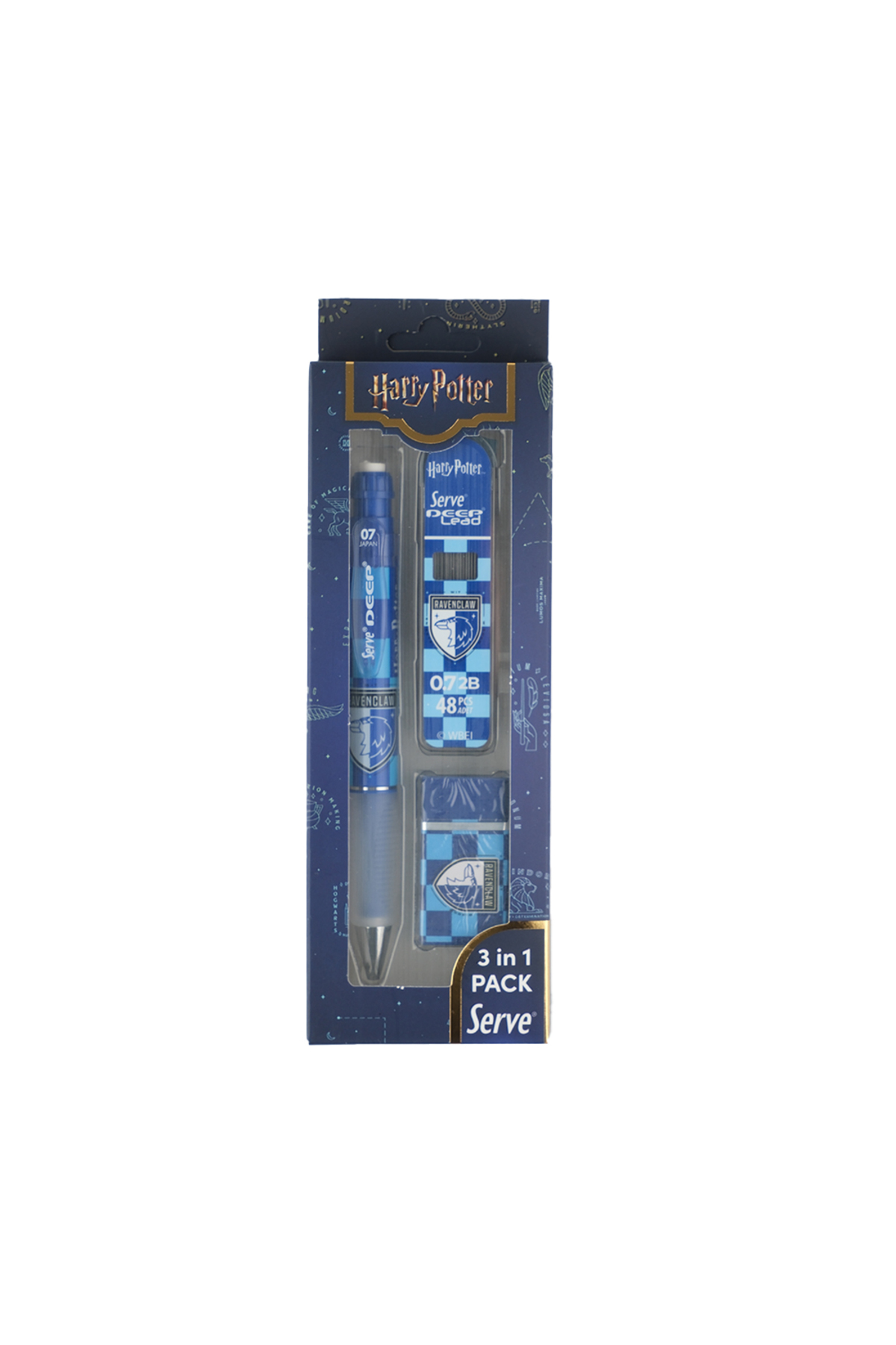 Serve Deep Damalı Harry Potter Ravenclaw Mekanik Versatil 0.7 3 Lü Set