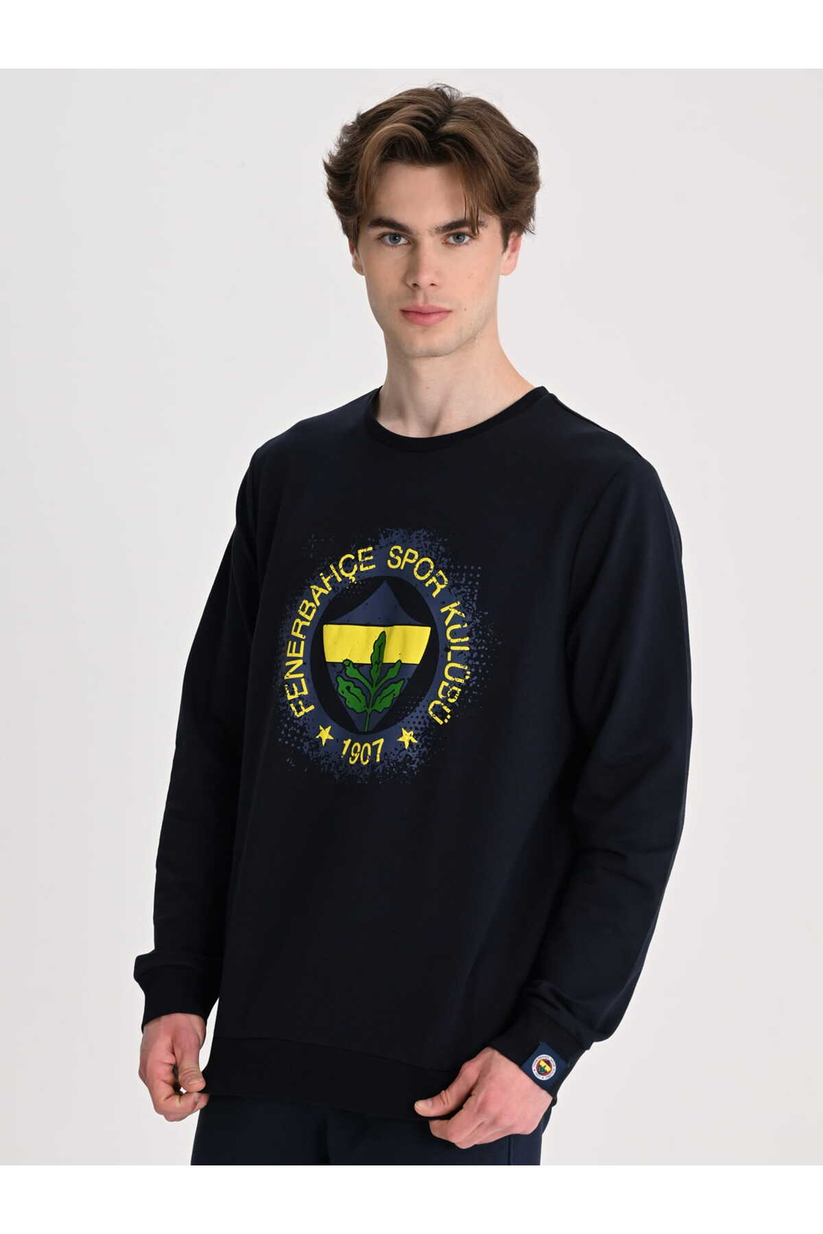 Fenerbahçe Sarı Lacivert Tribün Tramlı Logo Erkek Sweatshirt görsel 2