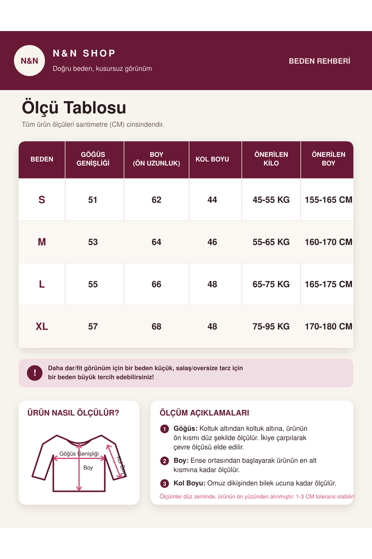 Butik Kadın Bordo Ekru Çizgili Oversize Bisiklet Yaka Uzun Kollu Tişört NNS019 görsel 6
