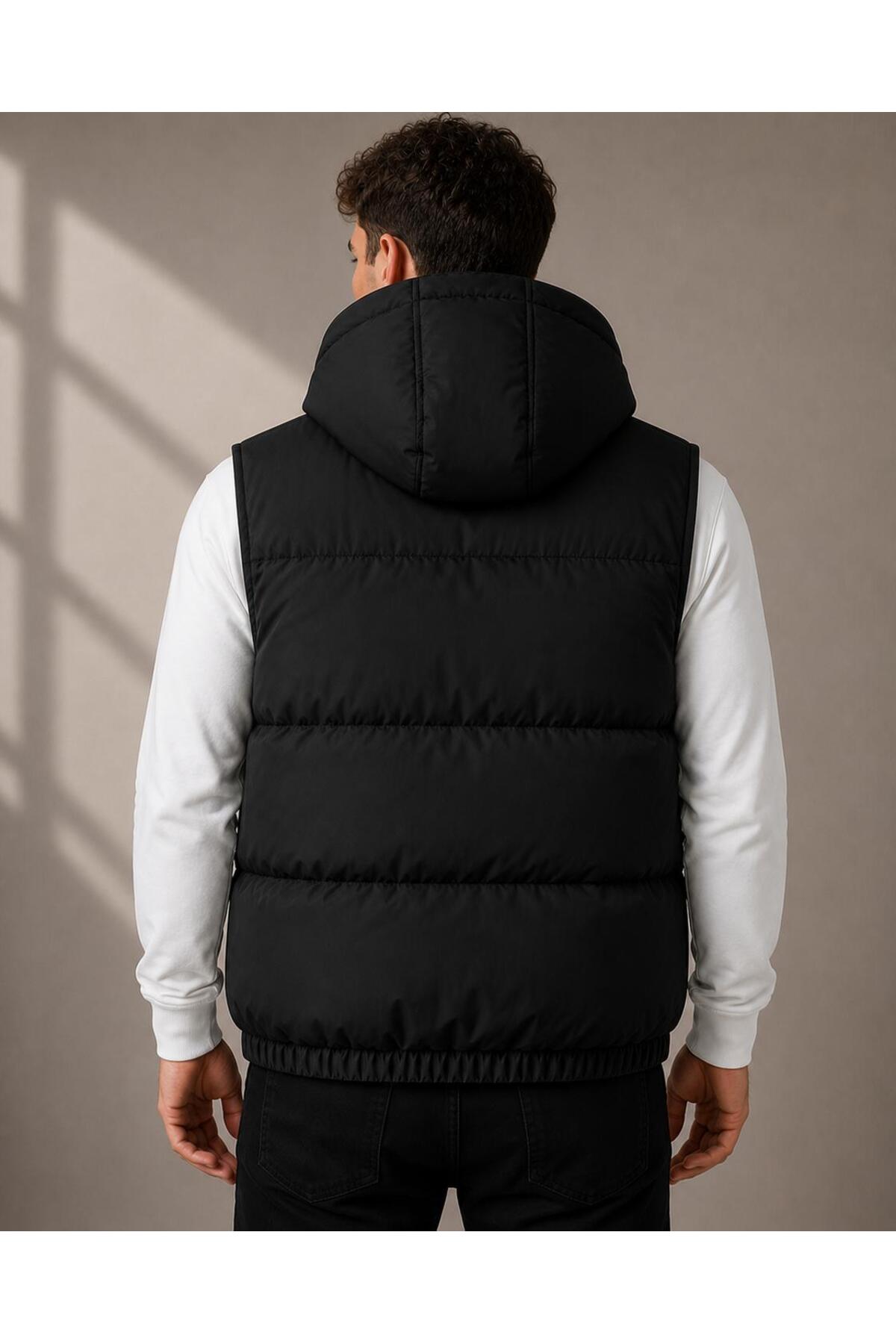 wesley wear Yeni Sezon Yüksek Kalite Kapüşonlu Şişme Yelek görsel 2
