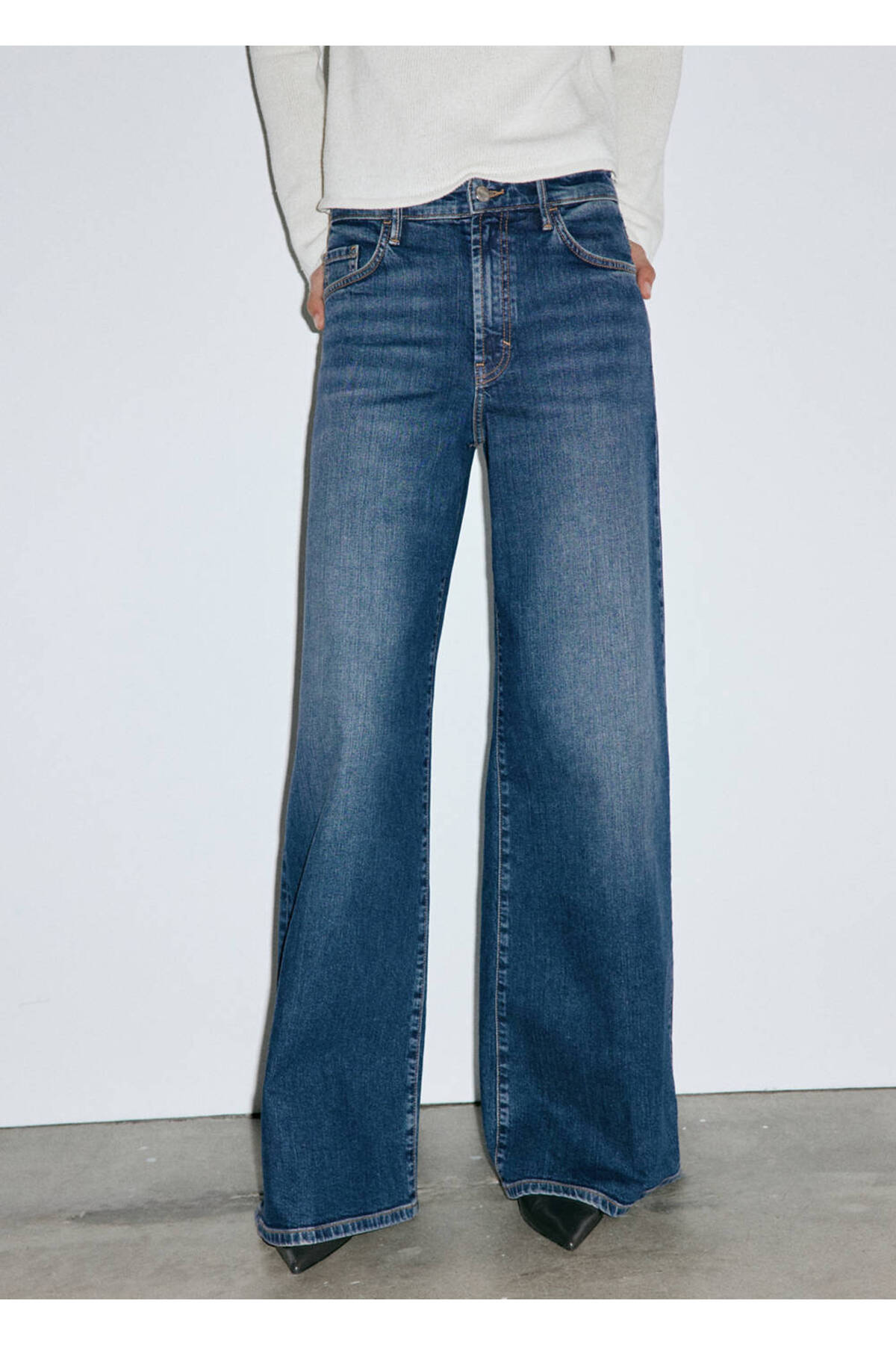 Yüksek belli wideleg jean pantolon