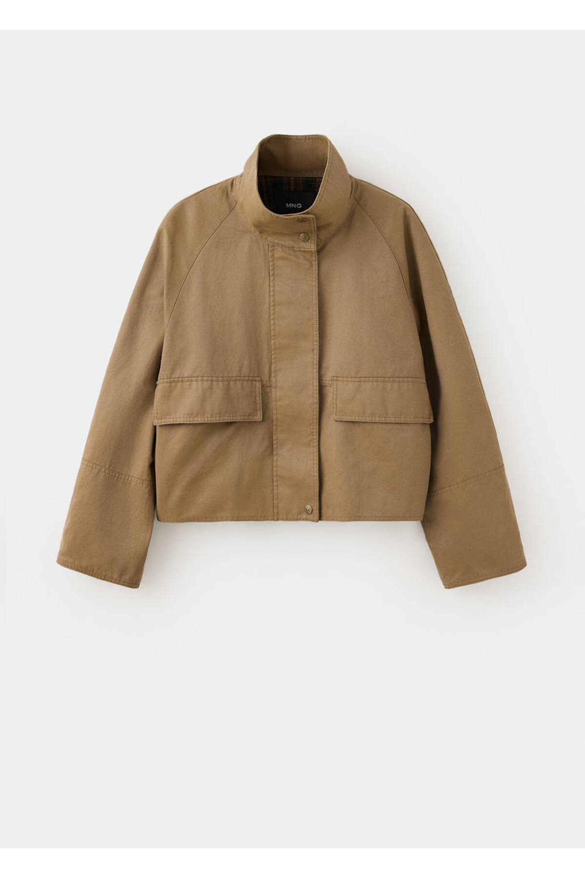 MANGO Woman Funnel-neck jacket with pockets görsel 3