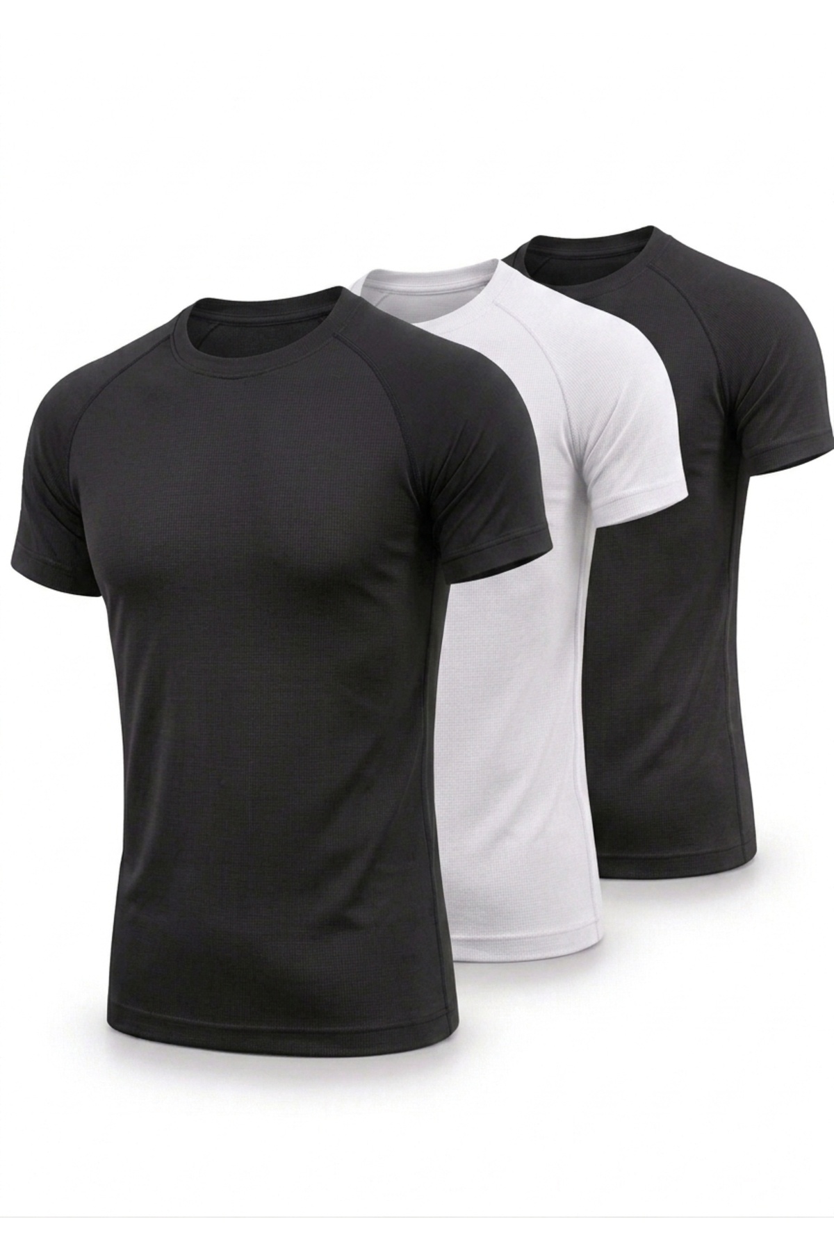 Sapeur 3'lü Paket Erkek Premium Raglan Dikişli Compression Tişört - Ultra Esnek ve Nefes Alan