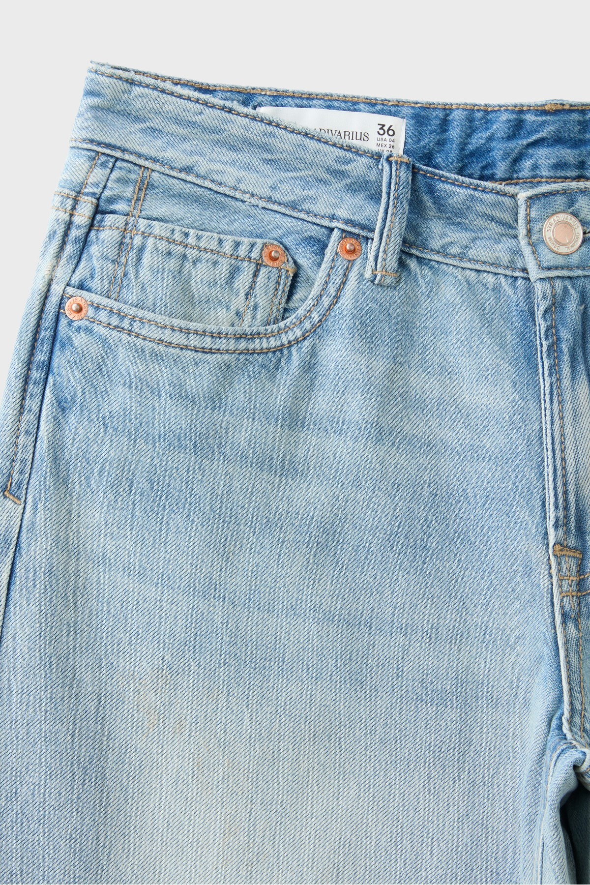 Stradivarius D91 düşük bel geniş paça jean görsel 8